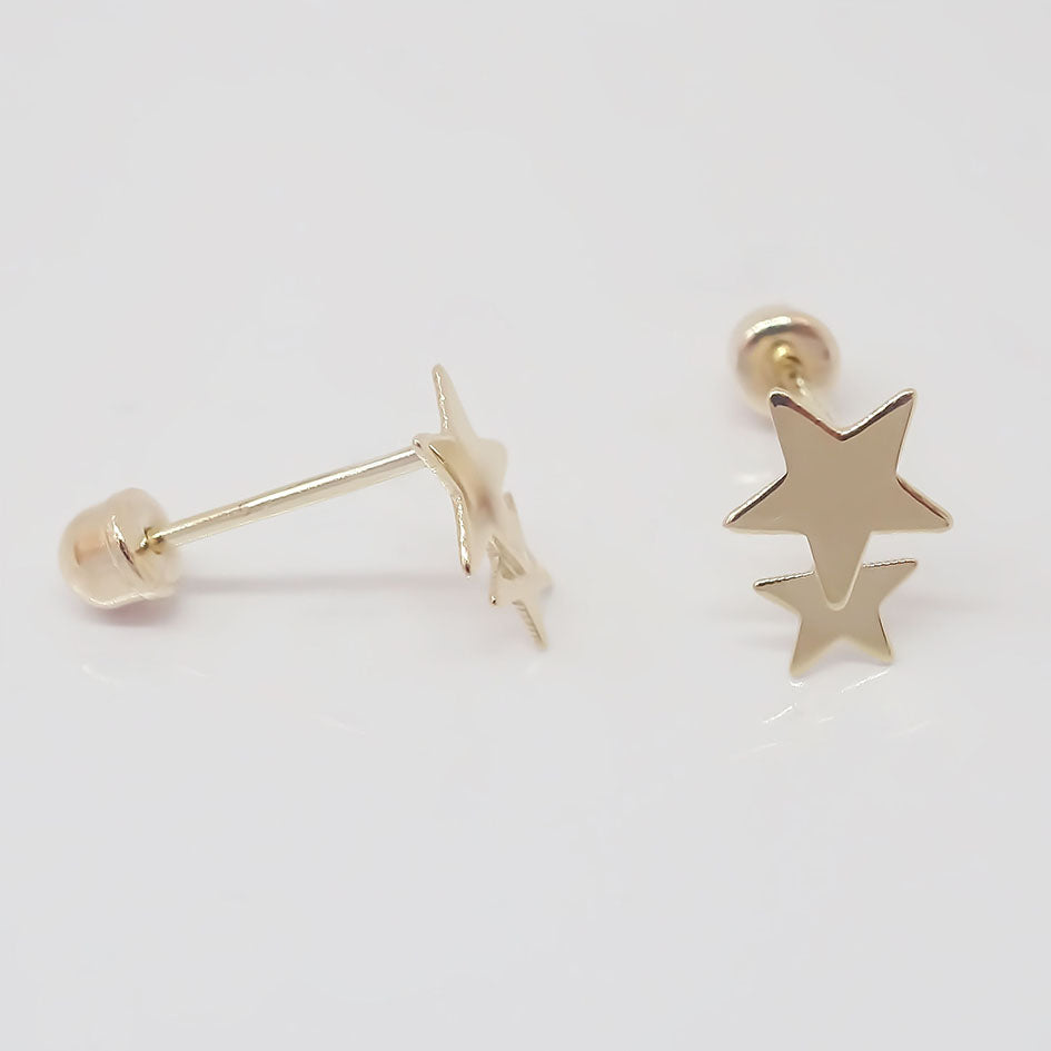 Amor Eterno - Broqueles Estrella Tú Y Yo / Aretes / Oro 10k