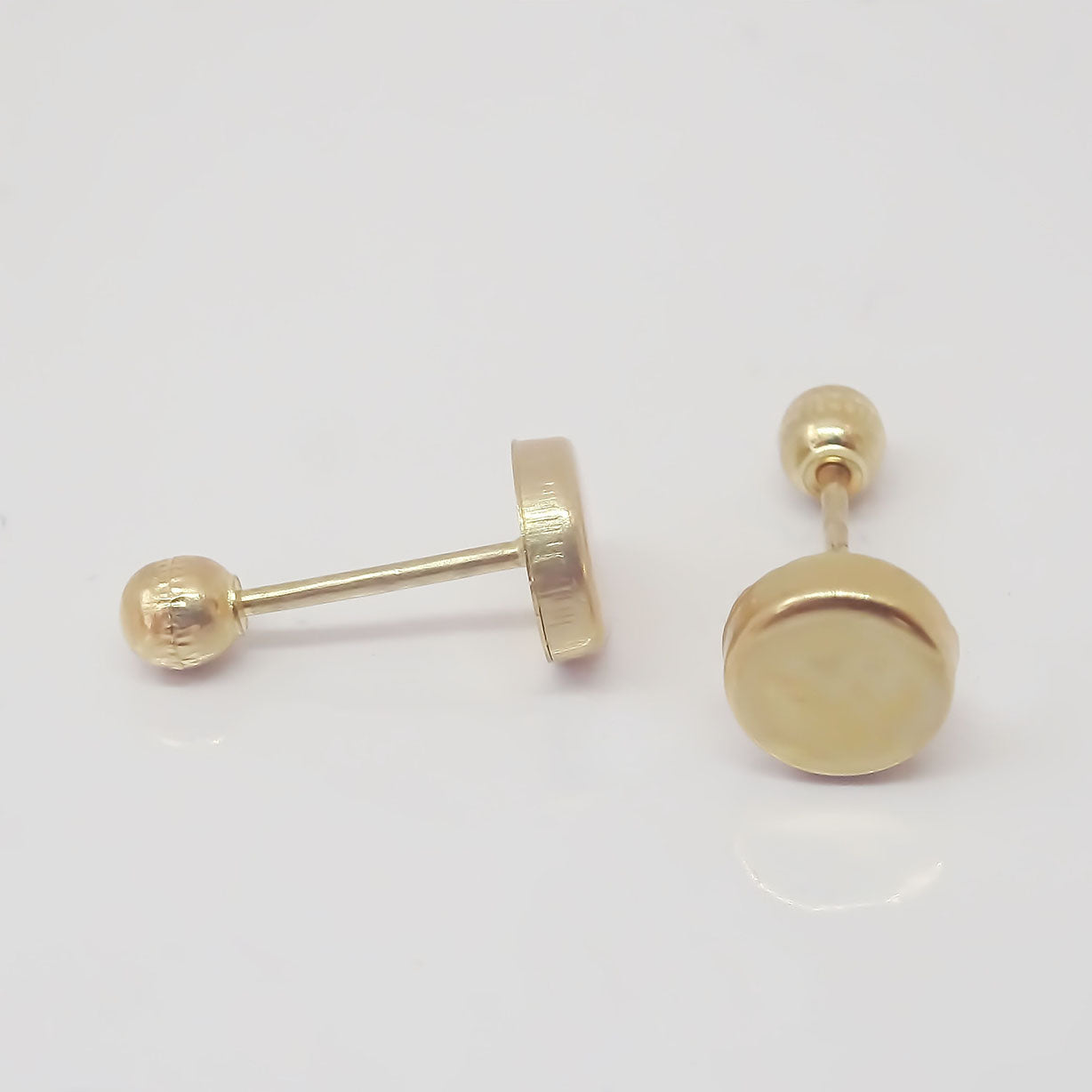 Amor Eterno - Broqueles Circulo Basic Bebé Aretes / Oro 10k