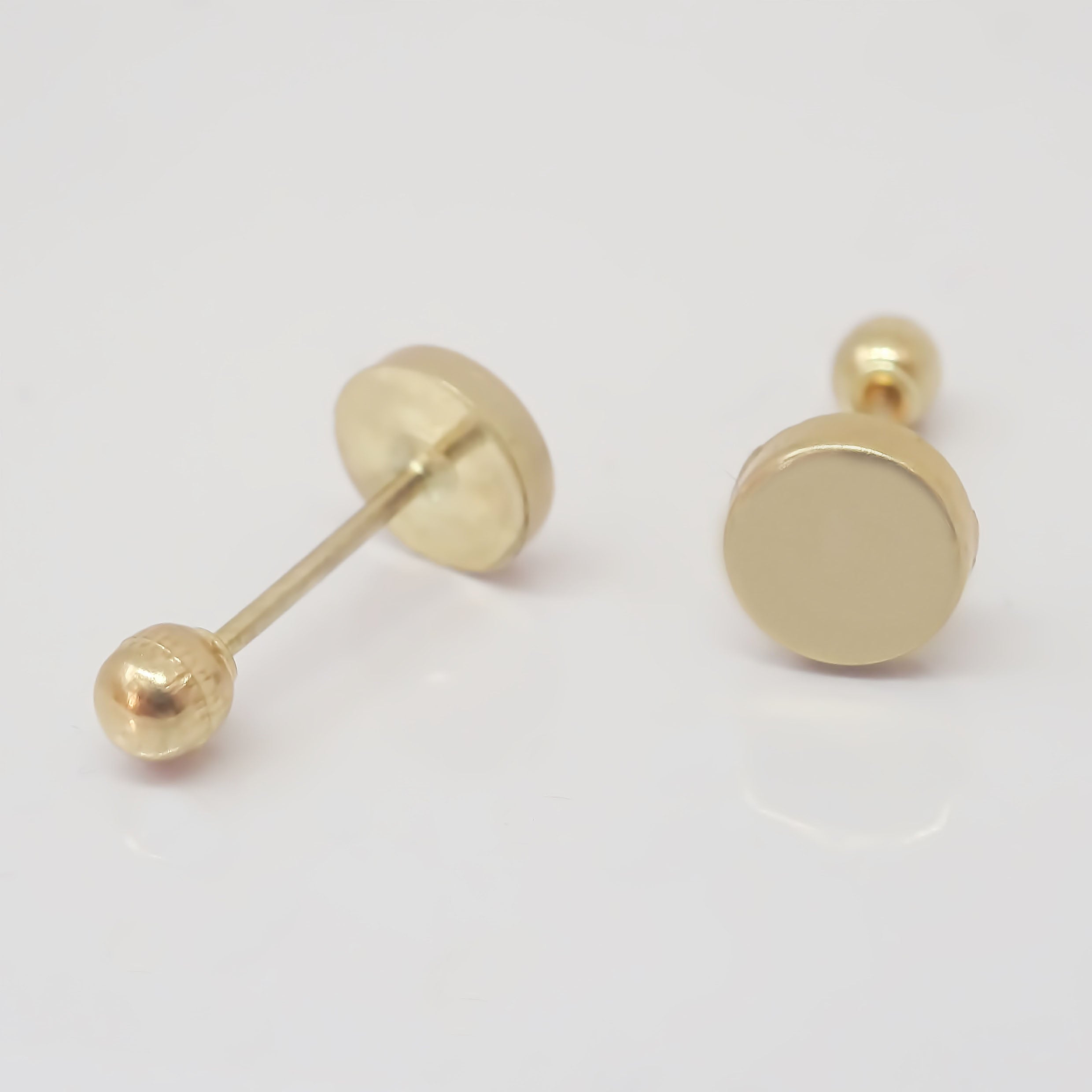 Amor Eterno - Broqueles Circulo Basic Bebé Aretes / Oro 10k