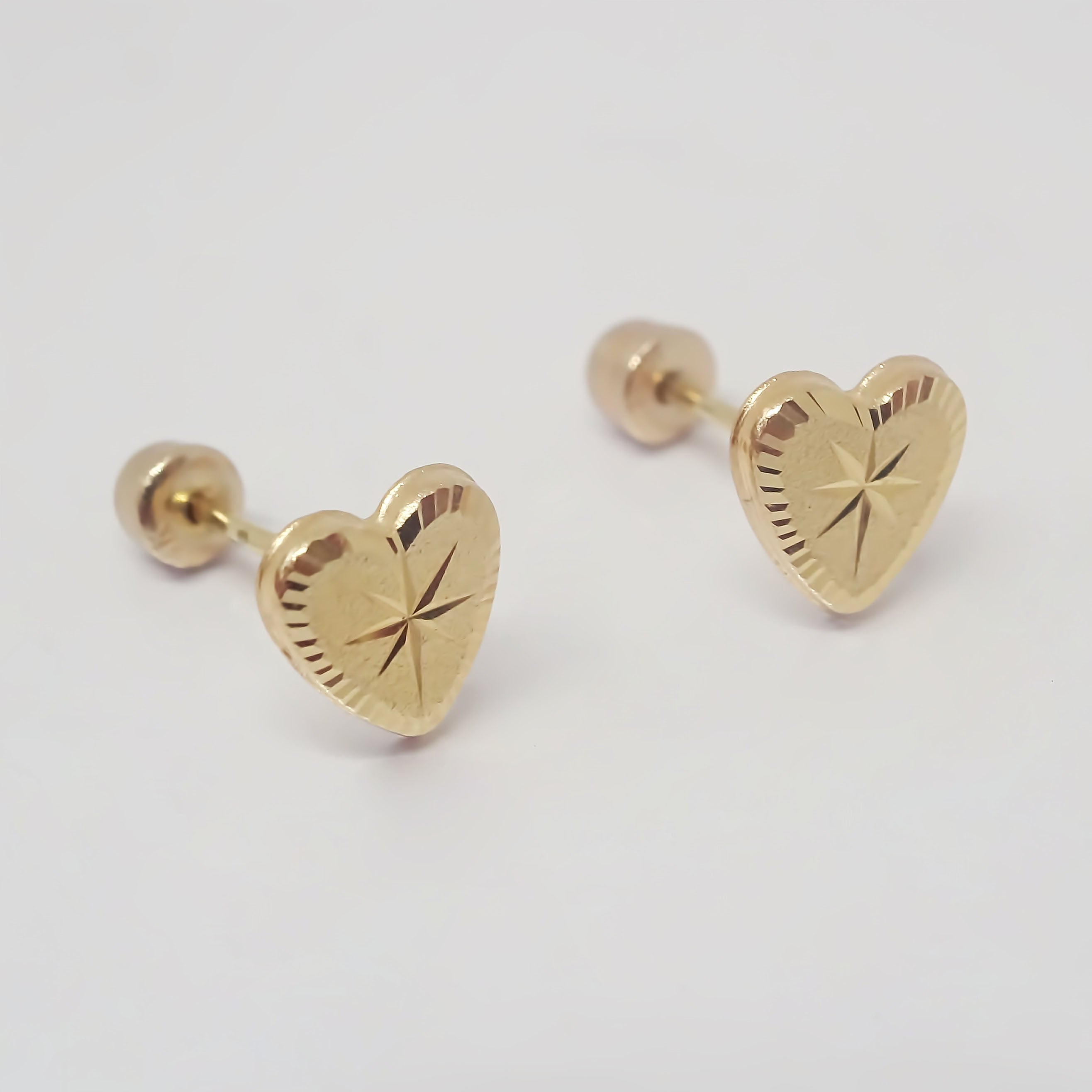 Amor Eterno-Broqueles Corazón Azucarado Estrella Chico / 10k