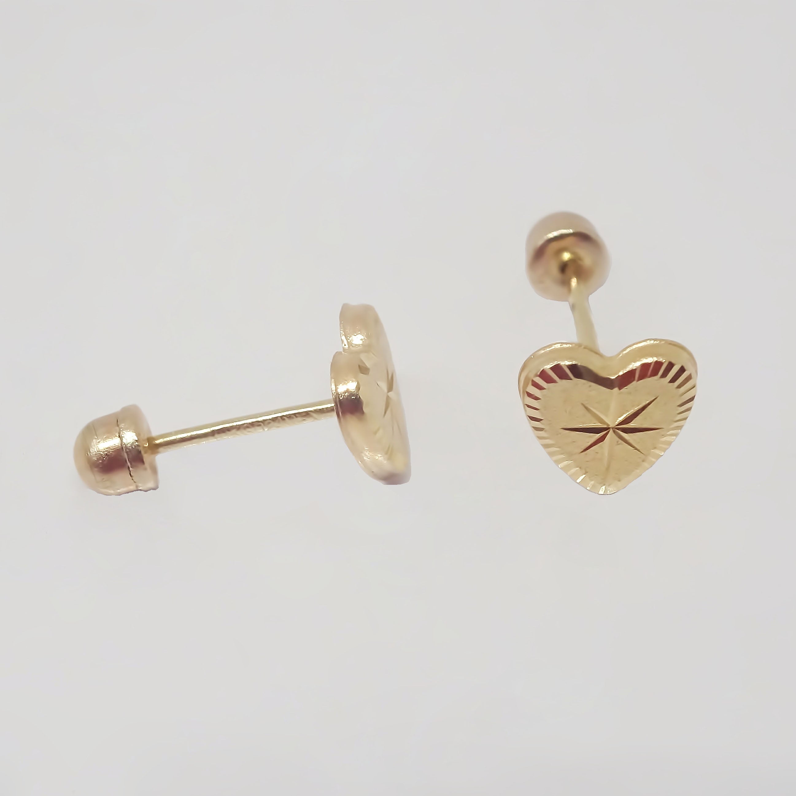 Amor Eterno-Broqueles Corazón Azucarado Estrella Chico / 10k