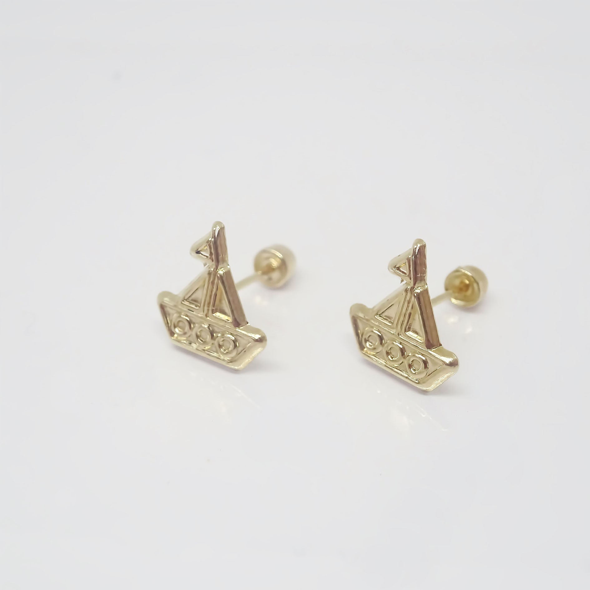 Amor Eterno - Broqueles Barquito / Aretes / Oro 10k