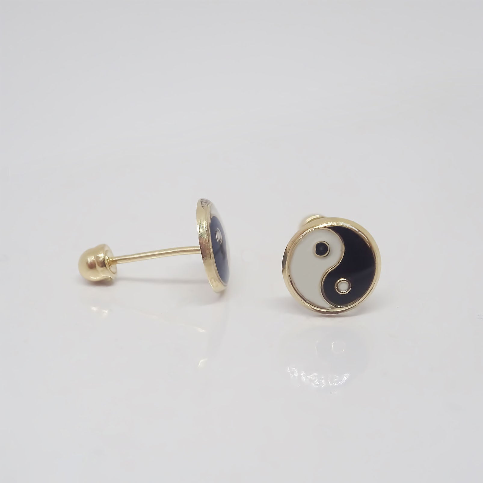 Amor Eterno - Broqueles Ying Yang / Aretes / Oro 10k