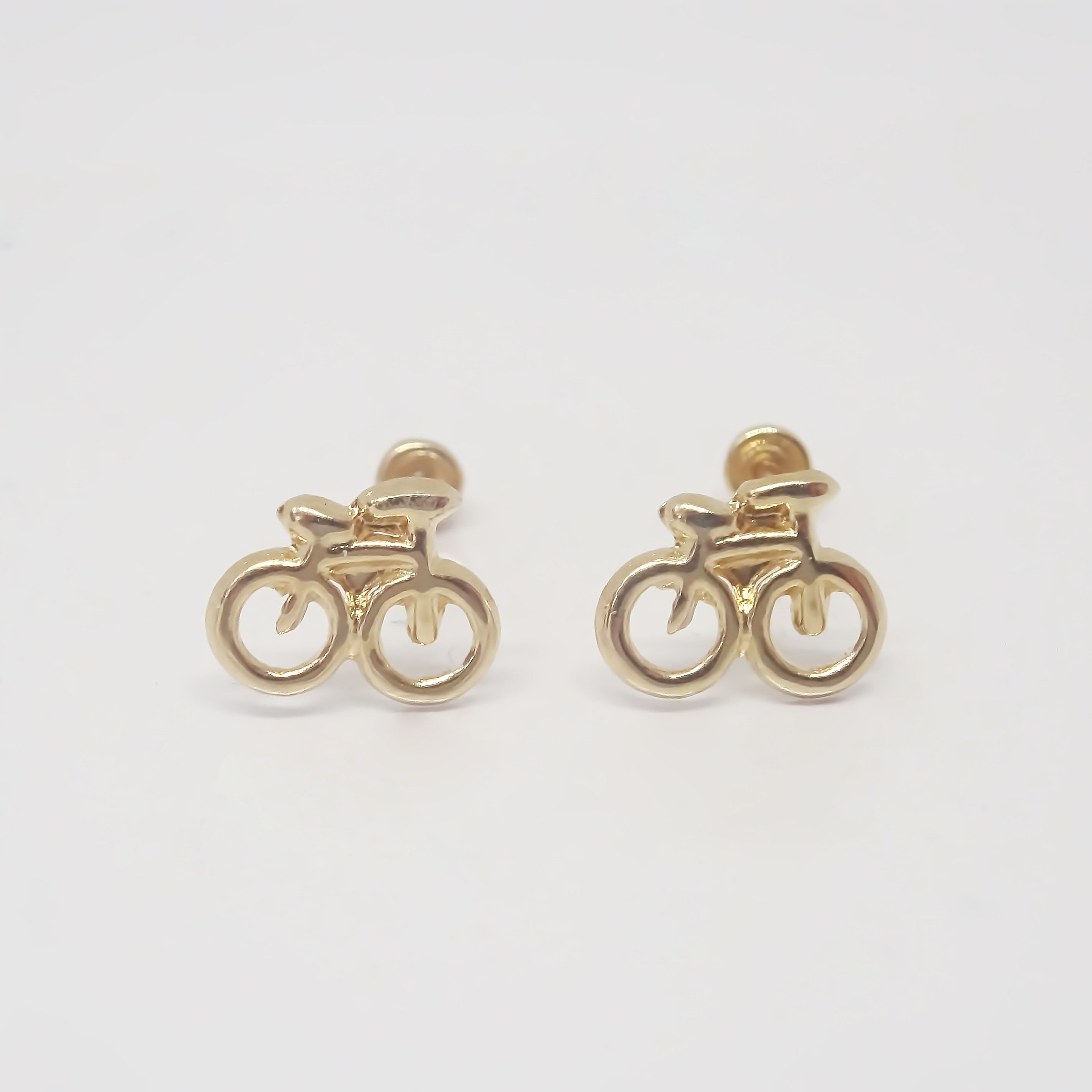 Amor Eterno - Broqueles Bicicleta Aretes / Oro 10k