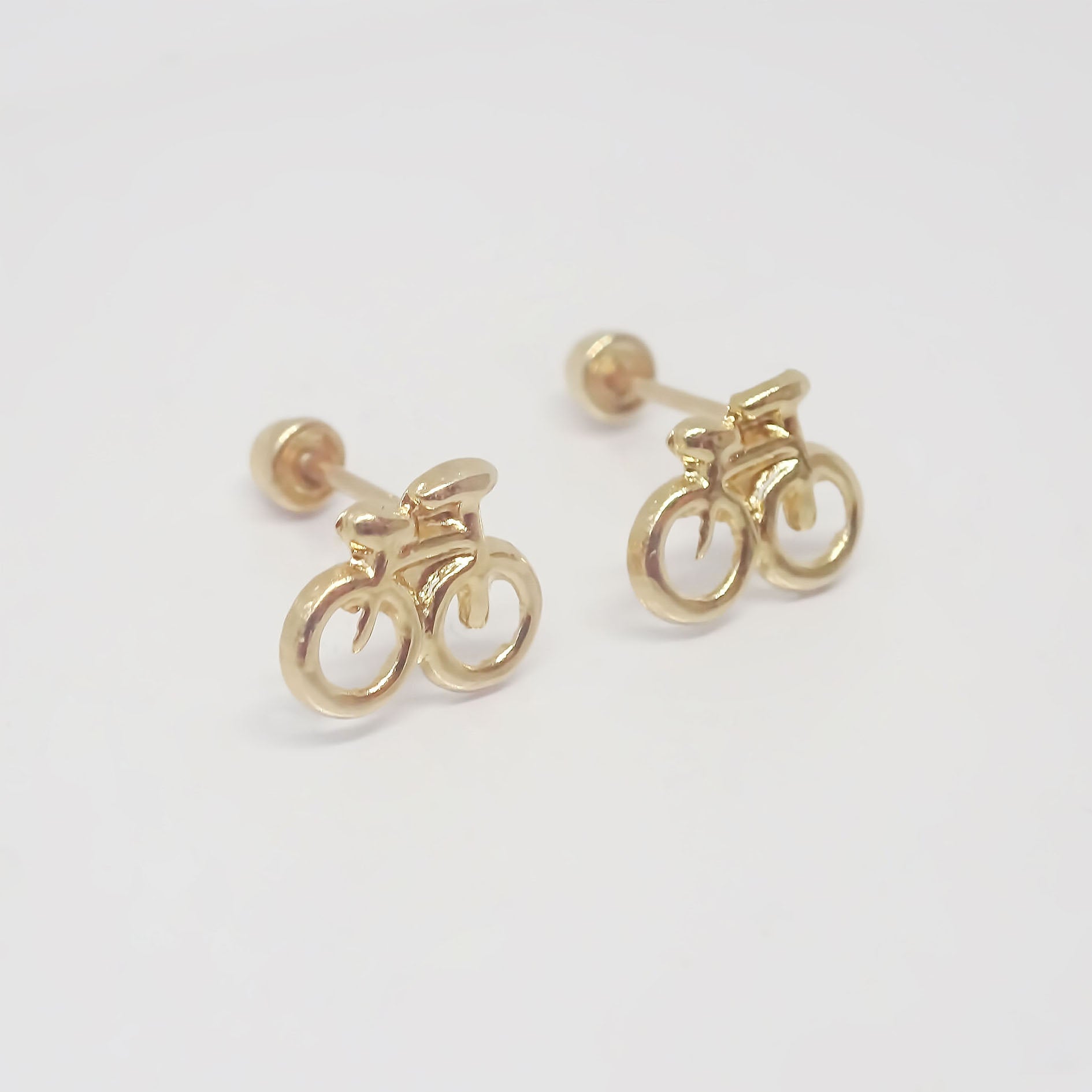 Amor Eterno - Broqueles Bicicleta Aretes / Oro 10k