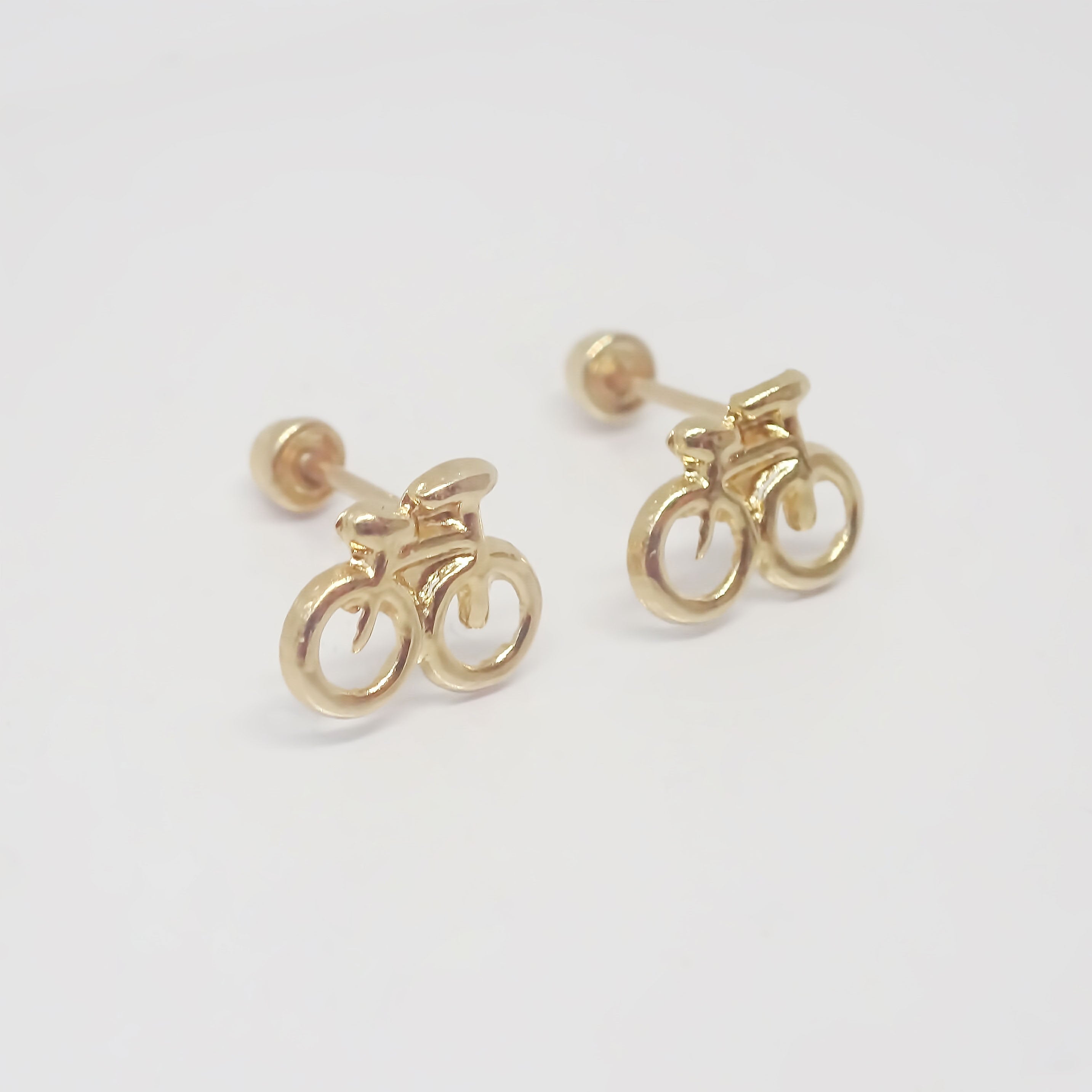 Amor Eterno - Broqueles Bicicleta Aretes / Oro 10k