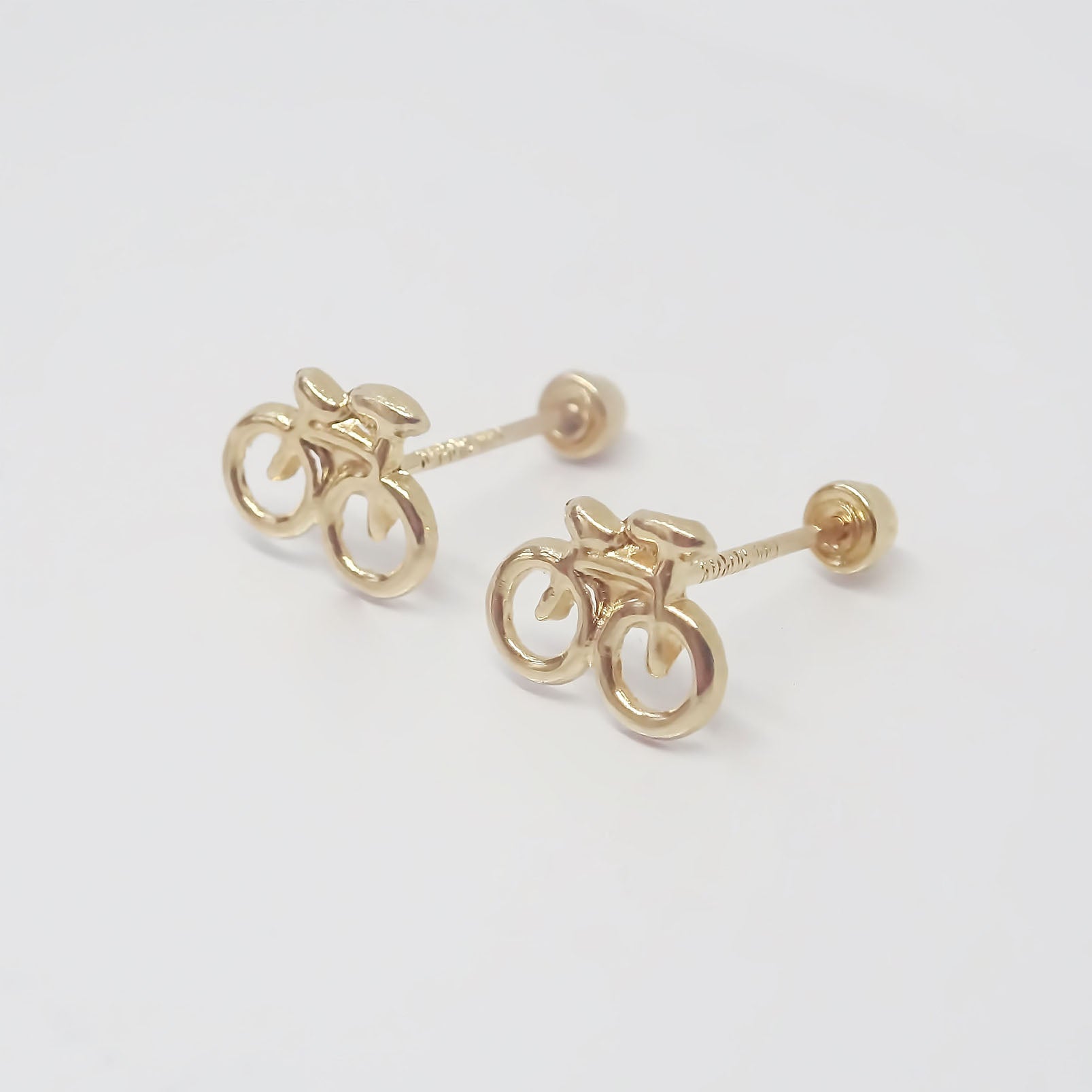 Amor Eterno - Broqueles Bicicleta Aretes / Oro 10k