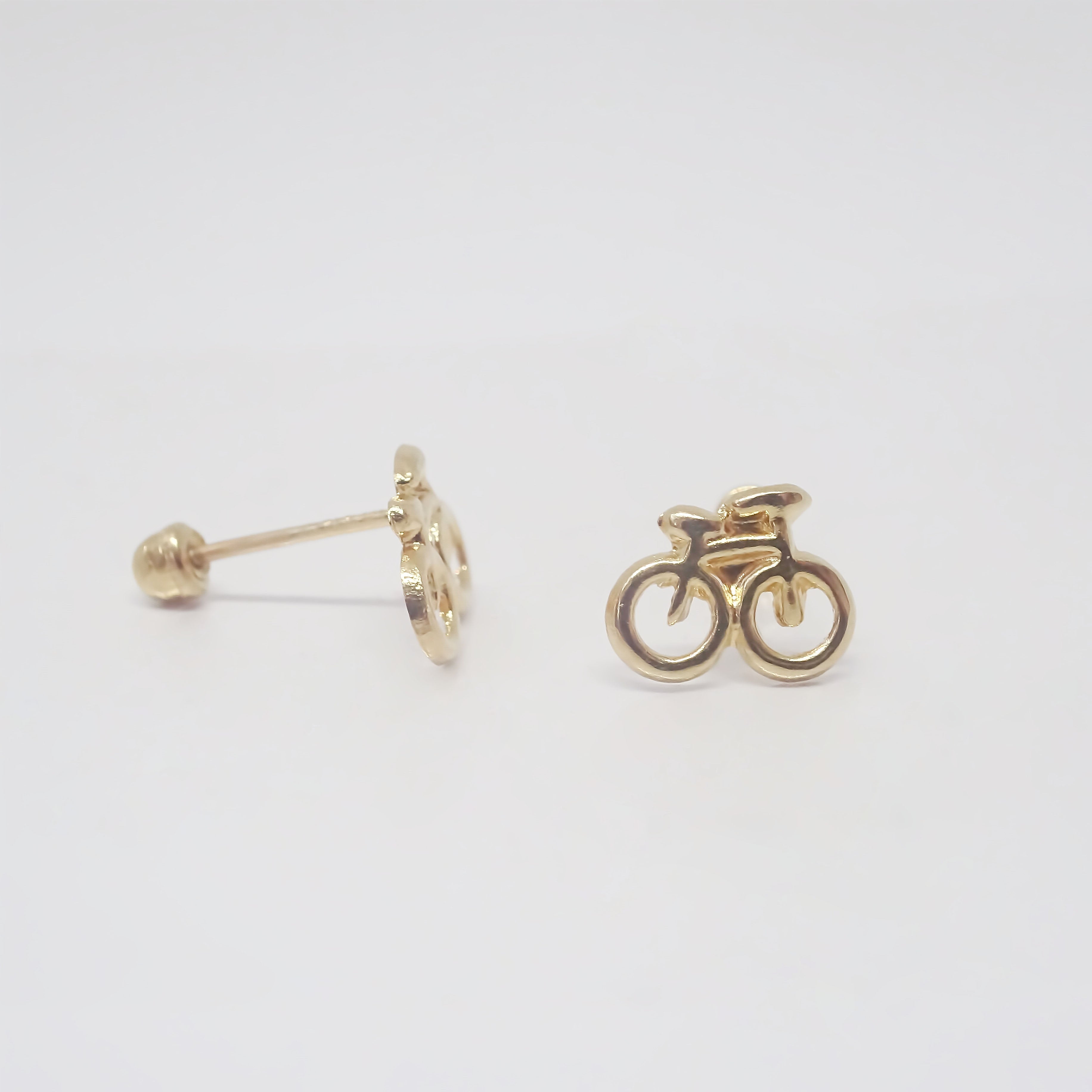 Amor Eterno - Broqueles Bicicleta Aretes / Oro 10k