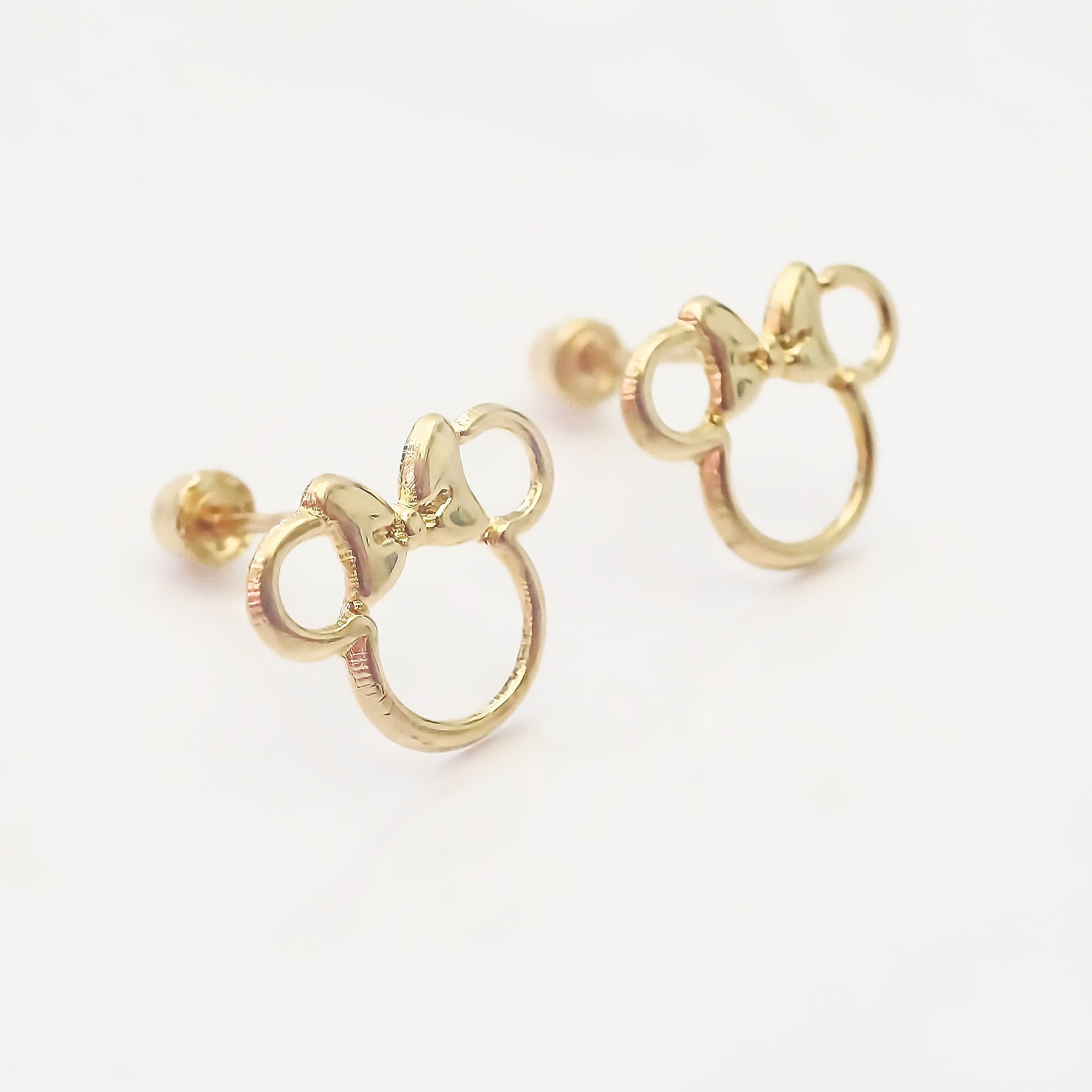 Amor Eterno - Broqueles Disney Silueta Minnie Aretes / Oro 10k