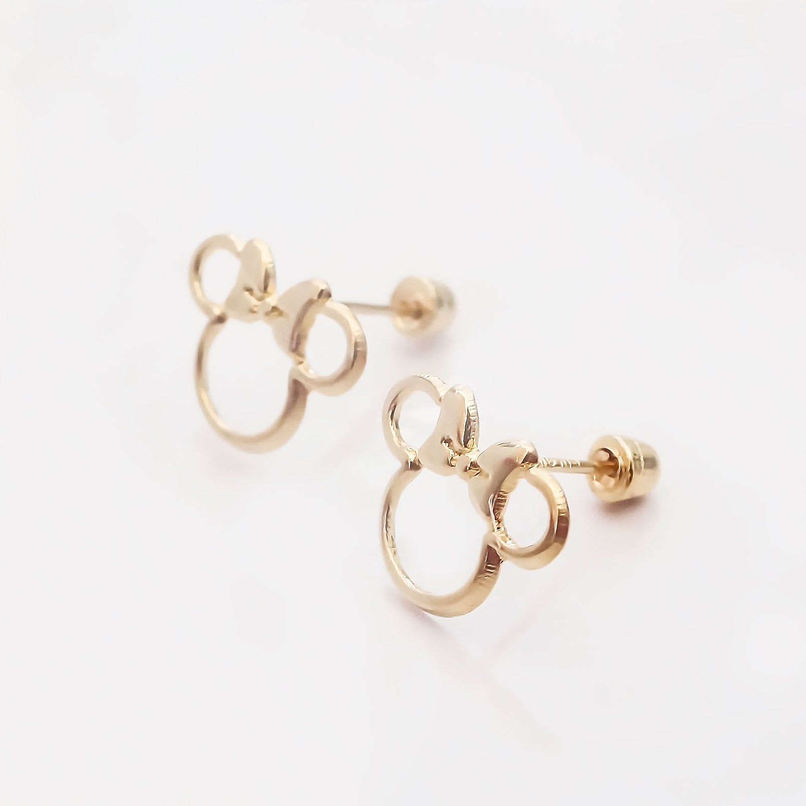 Amor Eterno - Broqueles Disney Silueta Minnie Aretes / Oro 10k