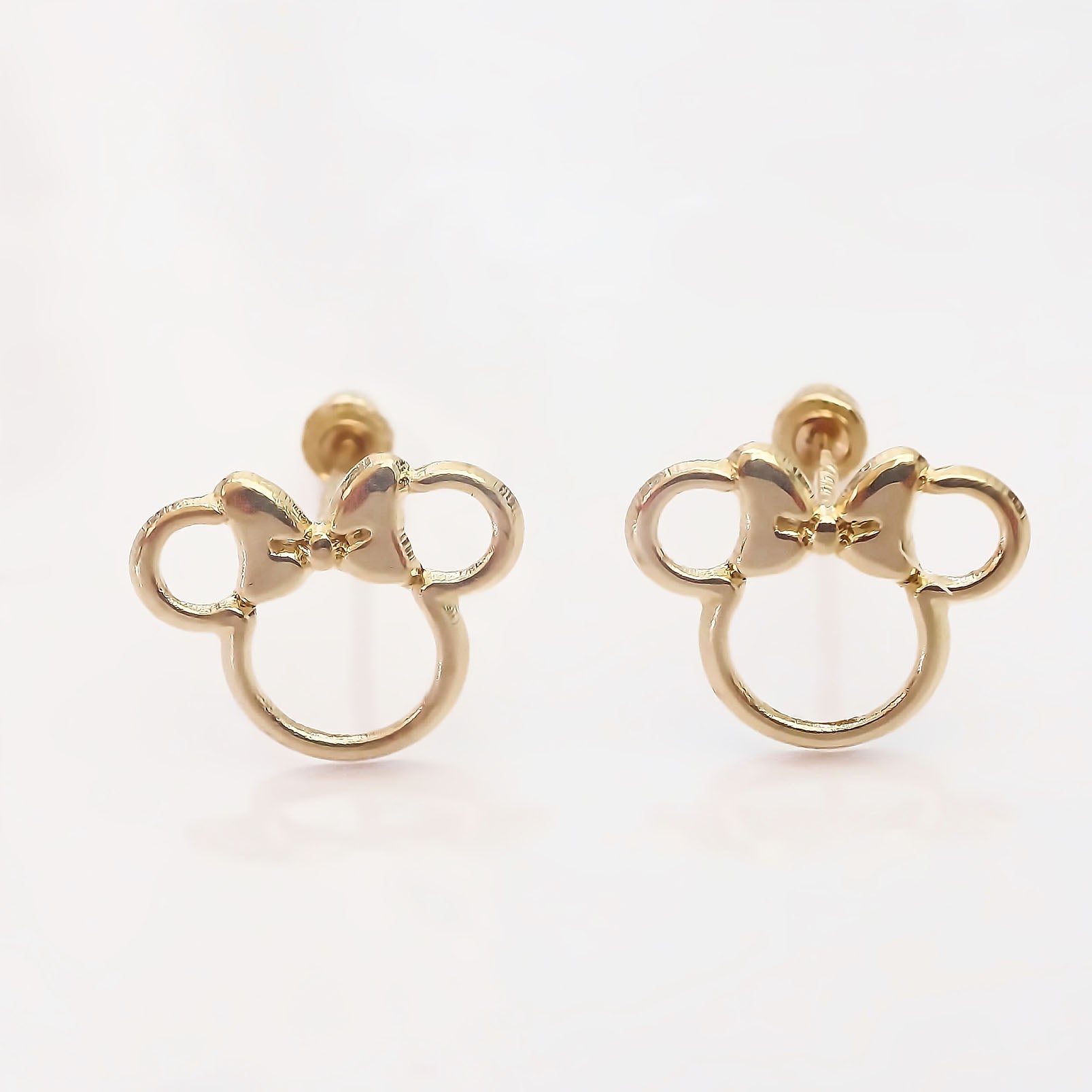 Amor Eterno - Broqueles Disney Silueta Minnie Aretes / Oro 10k