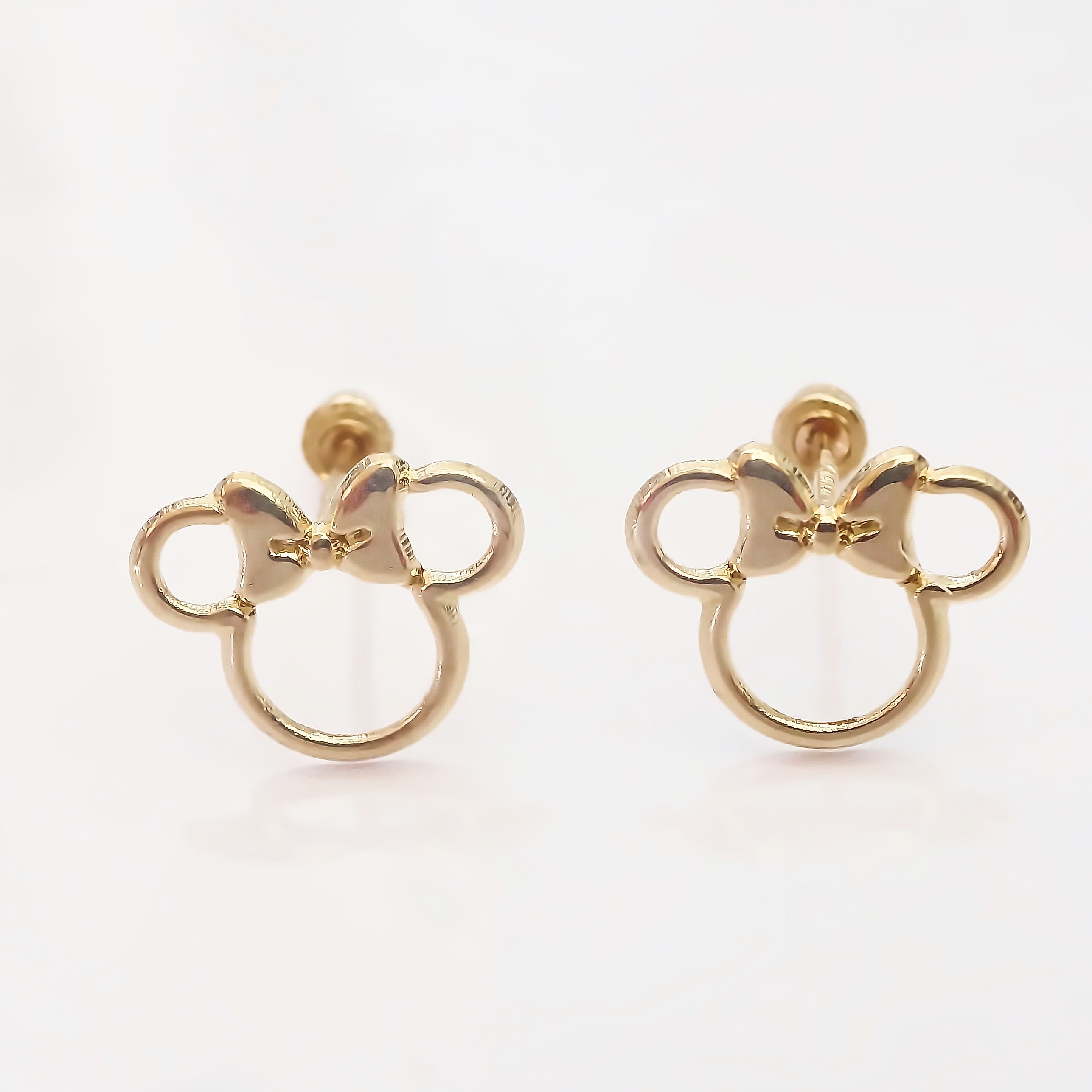 Amor Eterno - Broqueles Disney Silueta Minnie Aretes / Oro 10k