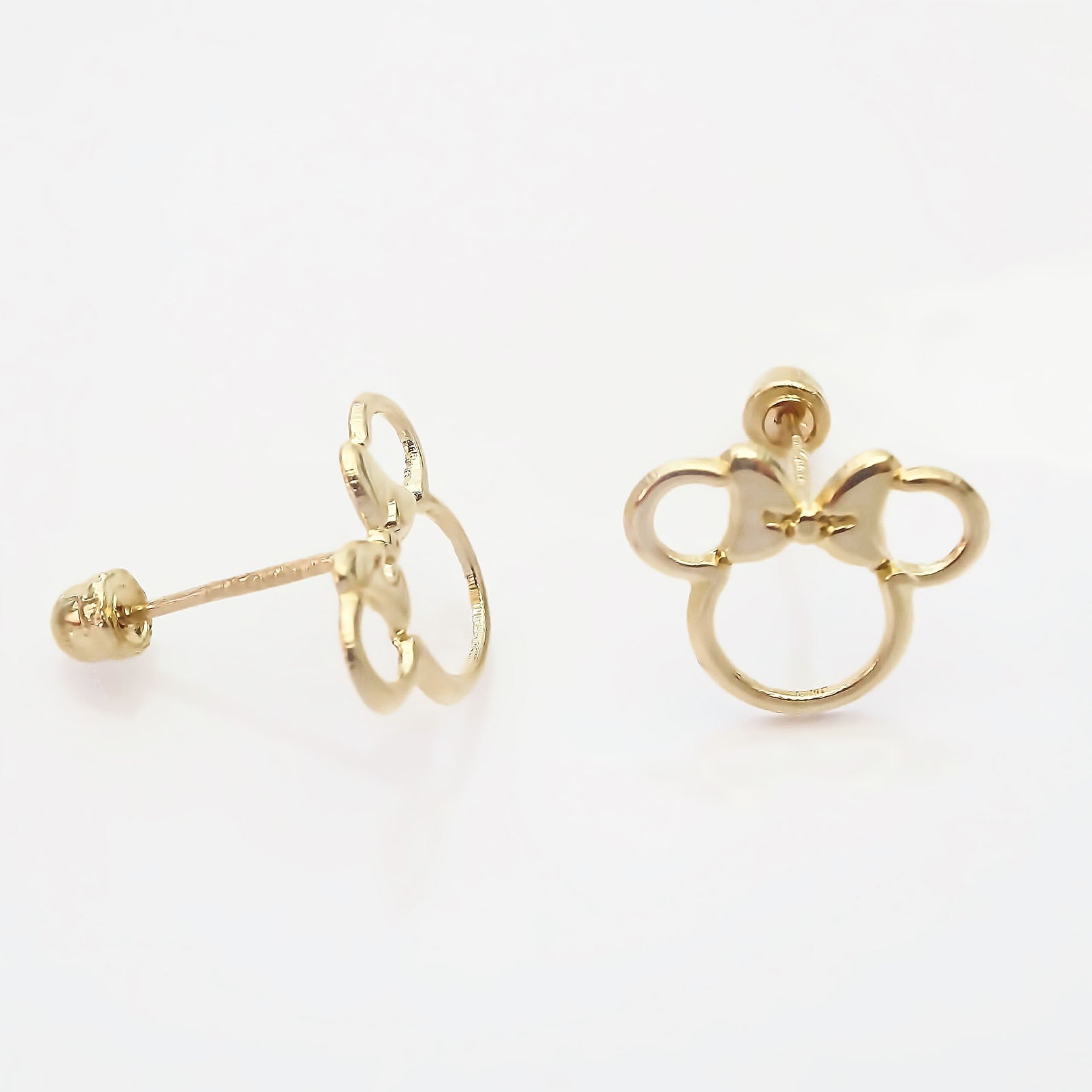 Amor Eterno - Broqueles Disney Silueta Minnie Aretes / Oro 10k