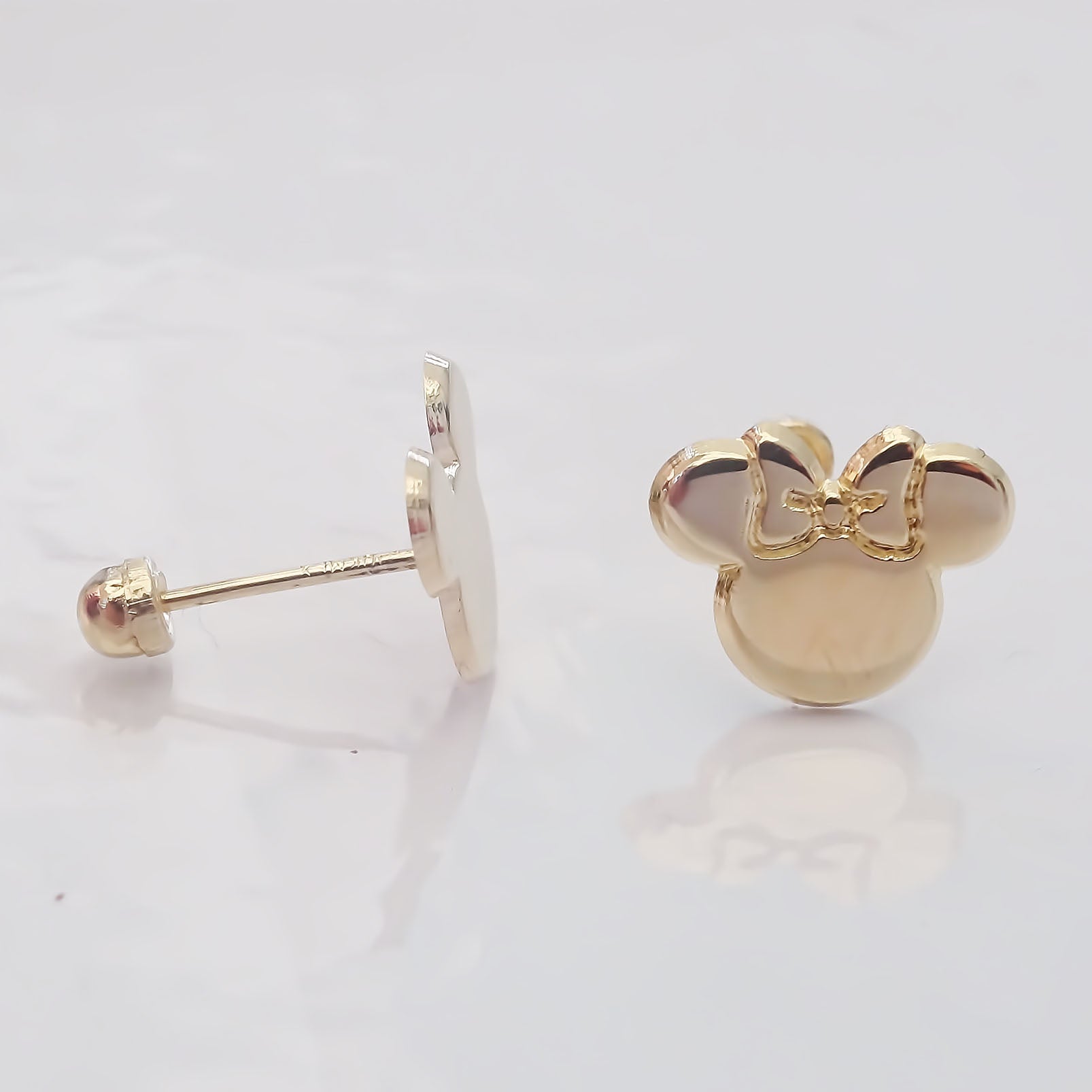 Amor Eterno - Broqueles / Disney Botón Minnie Oro 10k
