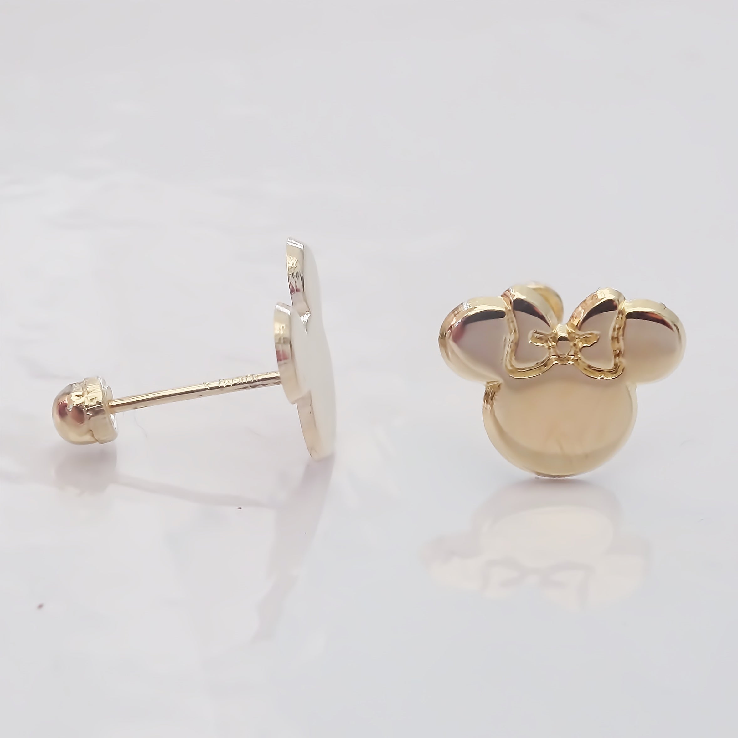 Amor Eterno - Broqueles / Disney Botón Minnie Oro 10k