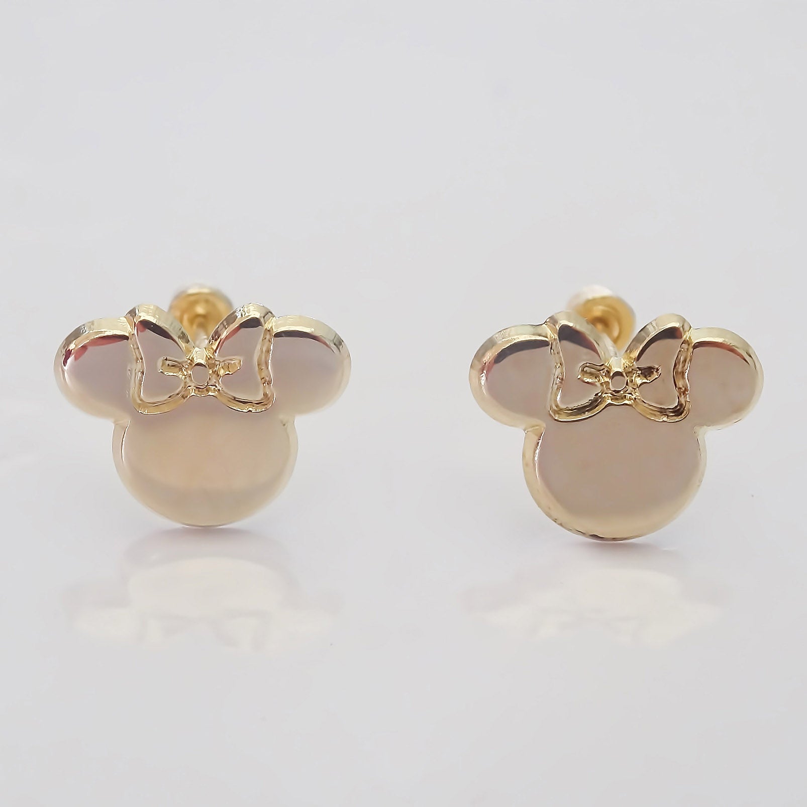 Amor Eterno - Broqueles / Disney Botón Minnie Oro 10k