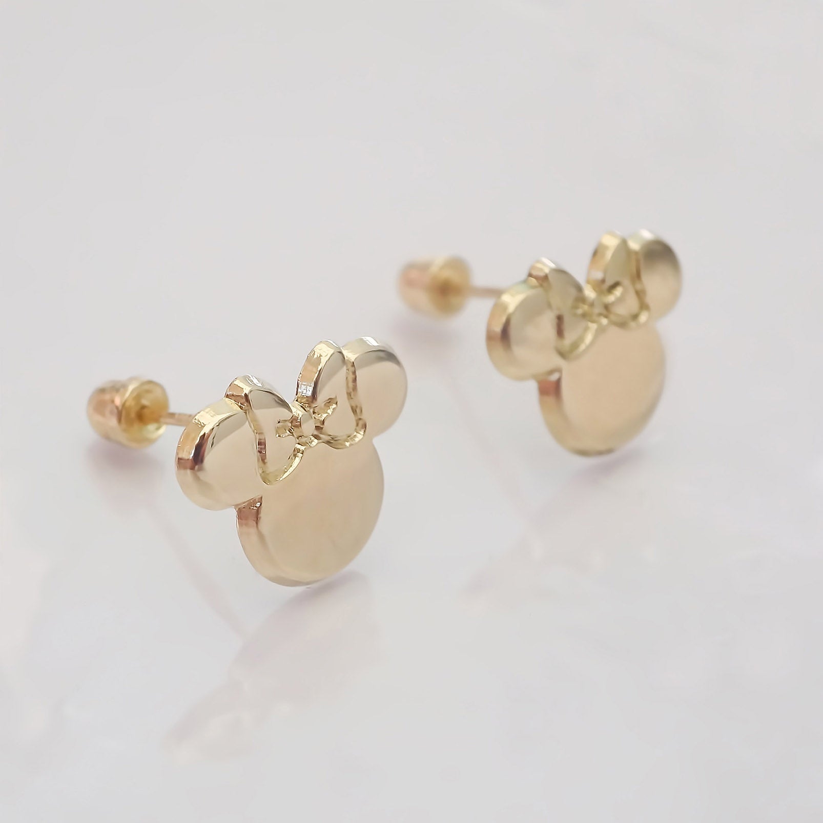Amor Eterno - Broqueles / Disney Botón Minnie Oro 10k