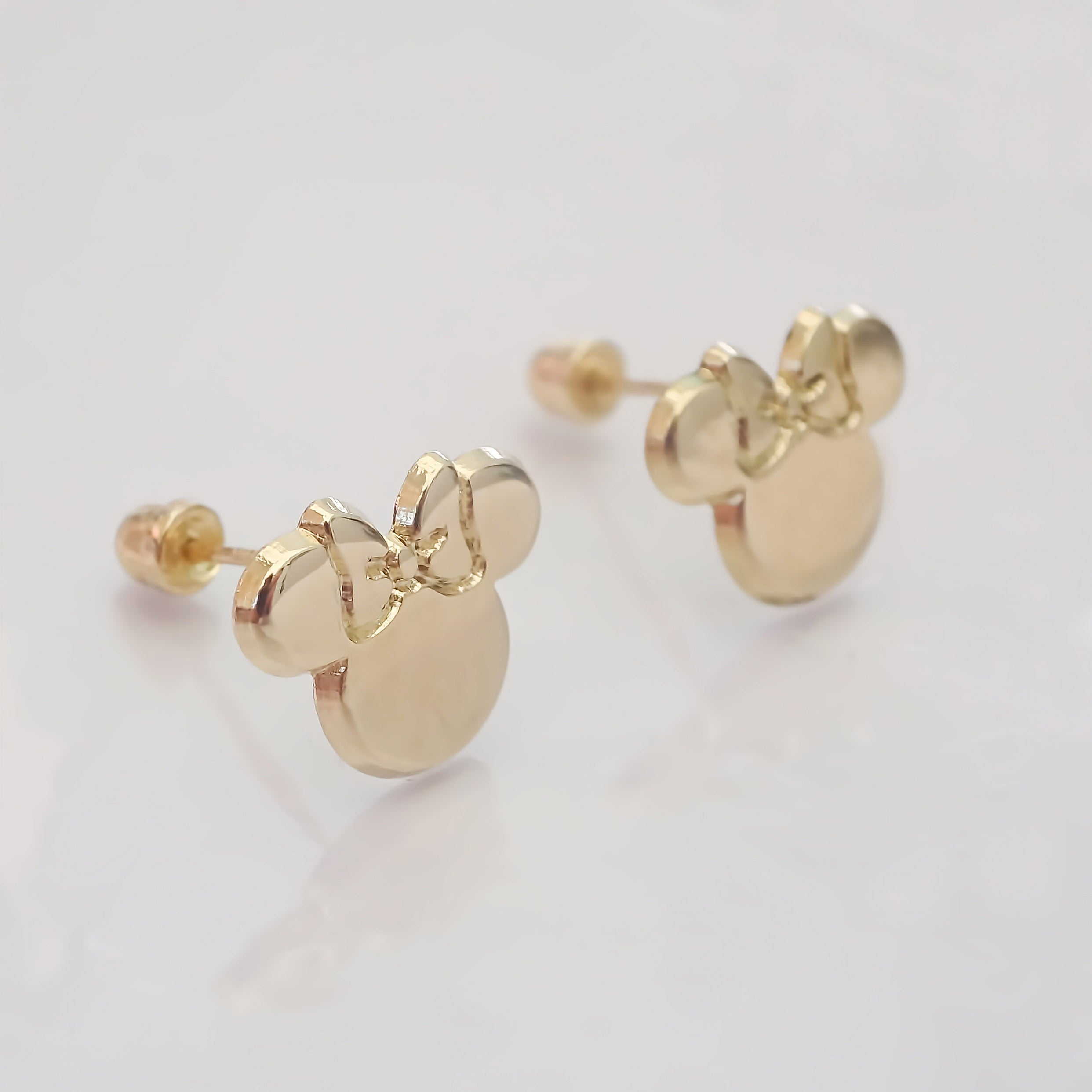 Amor Eterno - Broqueles / Disney Botón Minnie Oro 10k