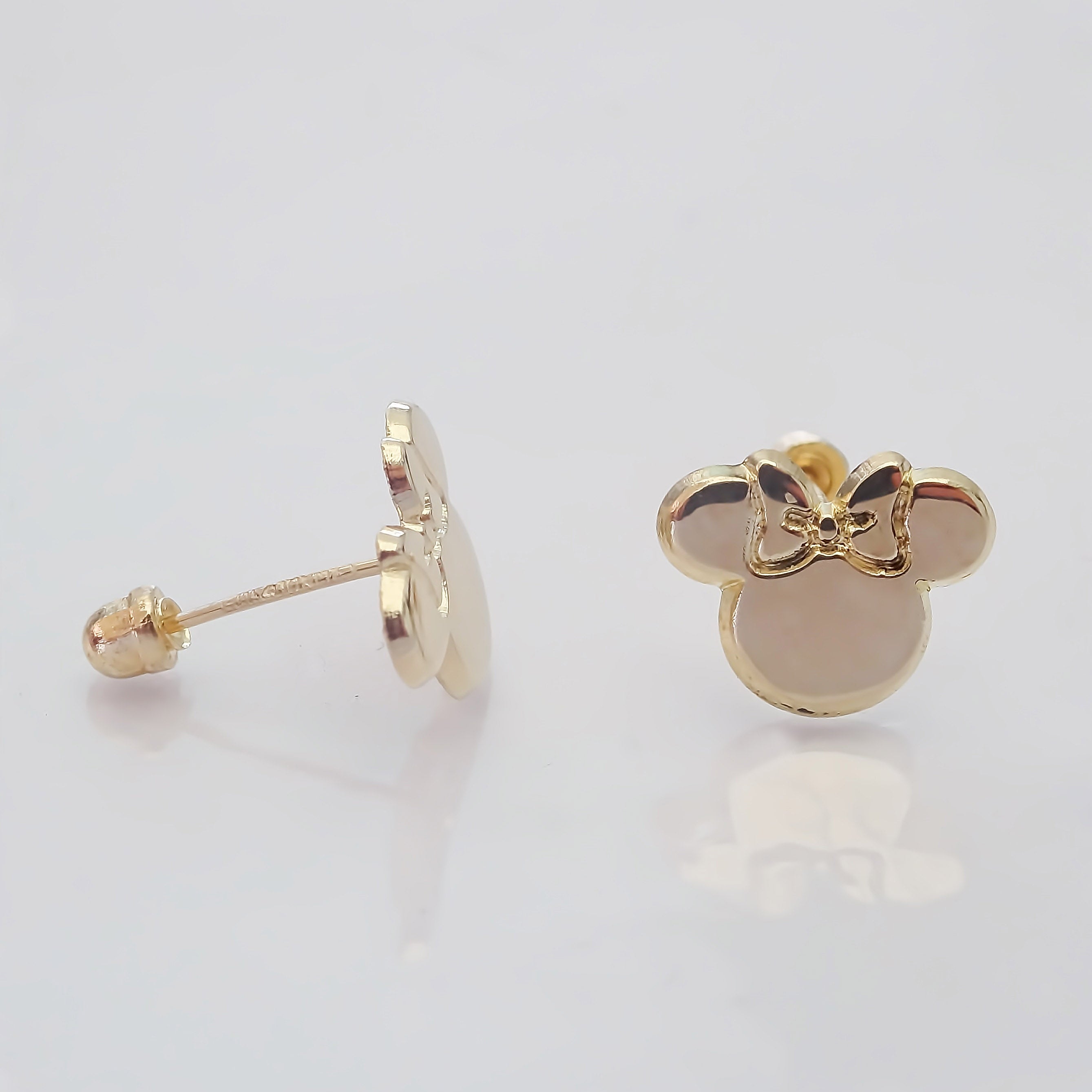 Amor Eterno - Broqueles / Disney Botón Minnie Oro 10k
