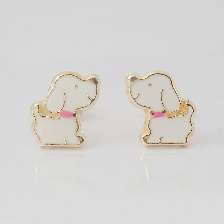 Amor Eterno - Broqueles Deluxe Perrito / Aretes / Oro 10k