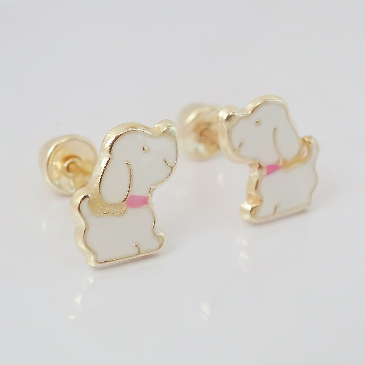 Amor Eterno - Broqueles Deluxe Perrito / Aretes / Oro 10k