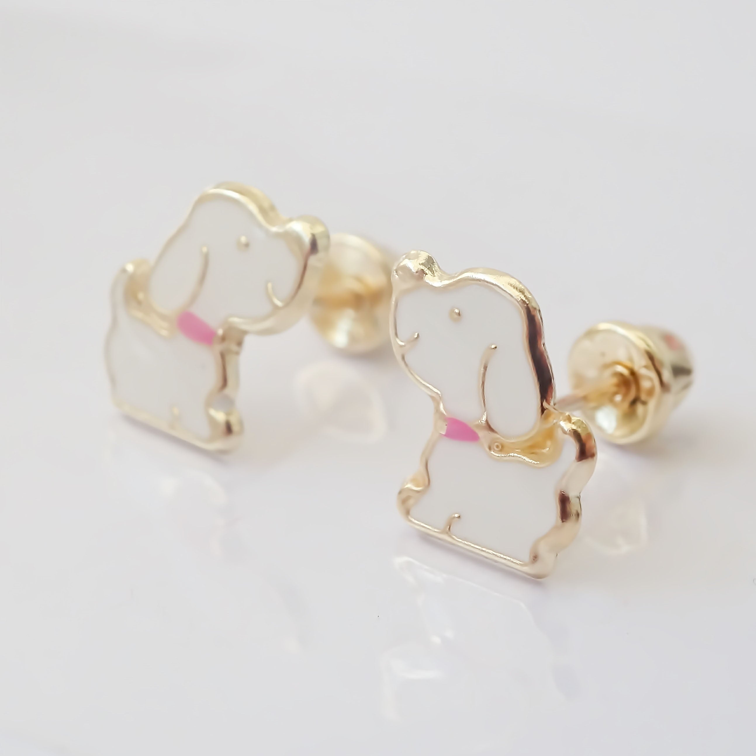 Amor Eterno - Broqueles Deluxe Perrito / Aretes / Oro 10k