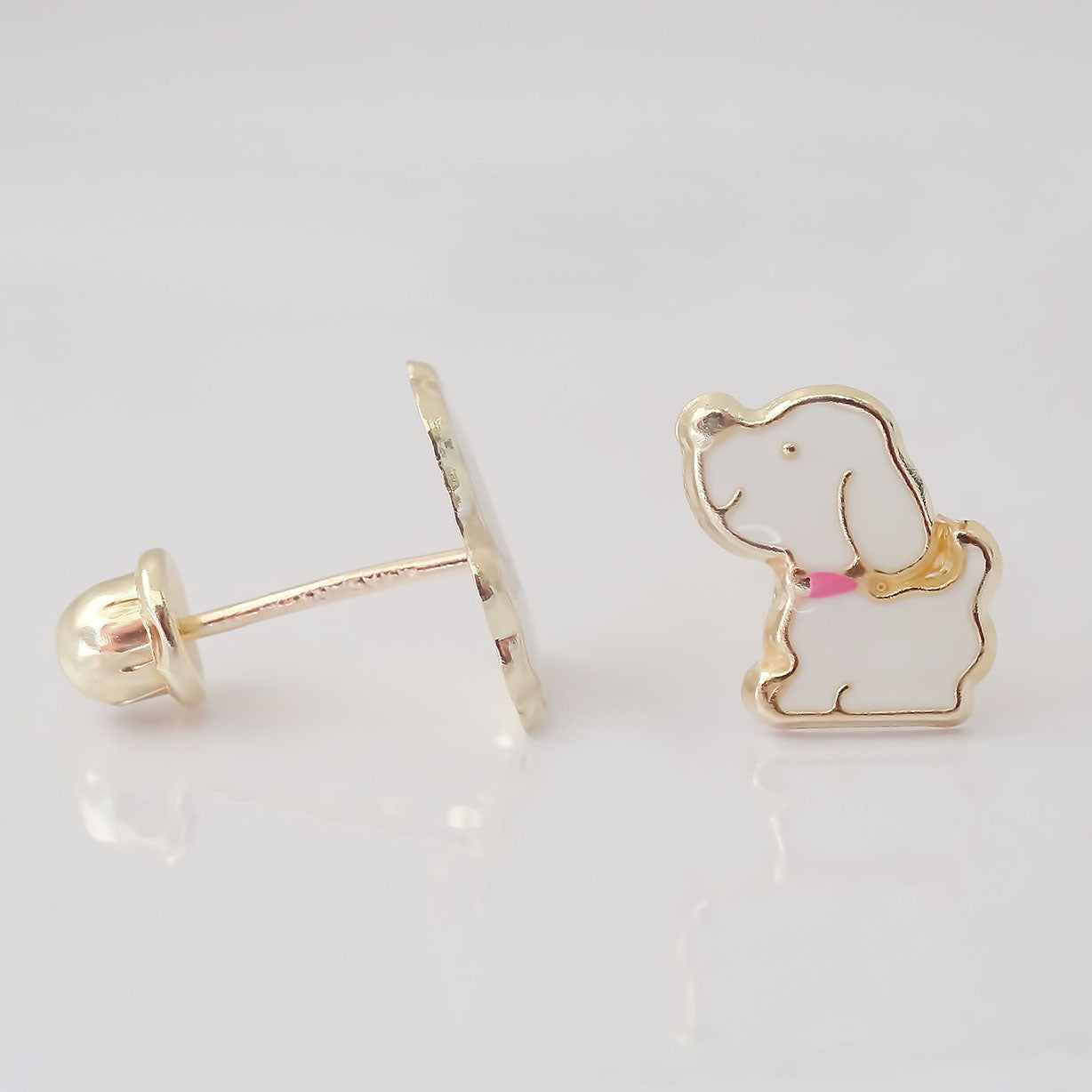 Amor Eterno - Broqueles Deluxe Perrito / Aretes / Oro 10k