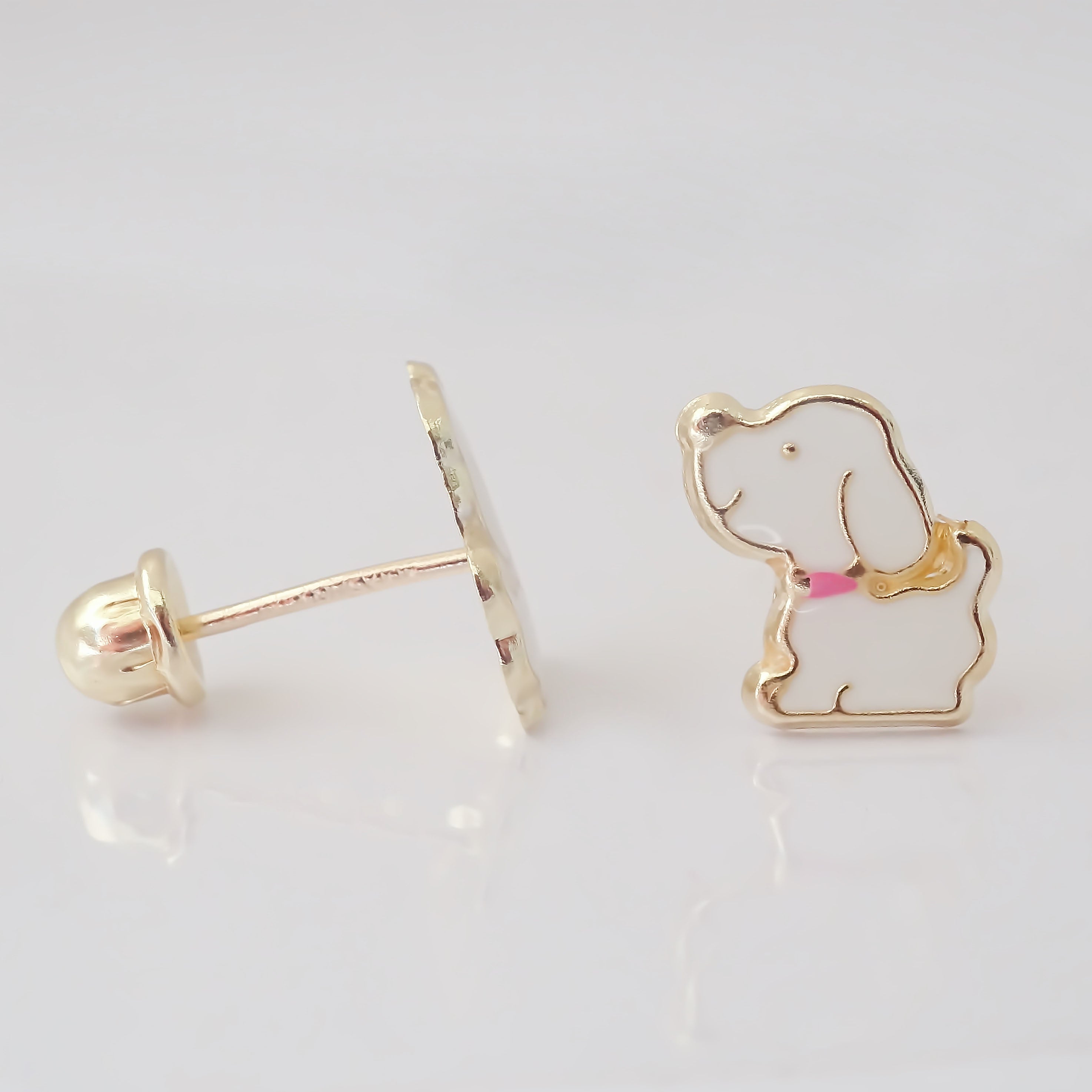 Amor Eterno - Broqueles Deluxe Perrito / Aretes / Oro 10k