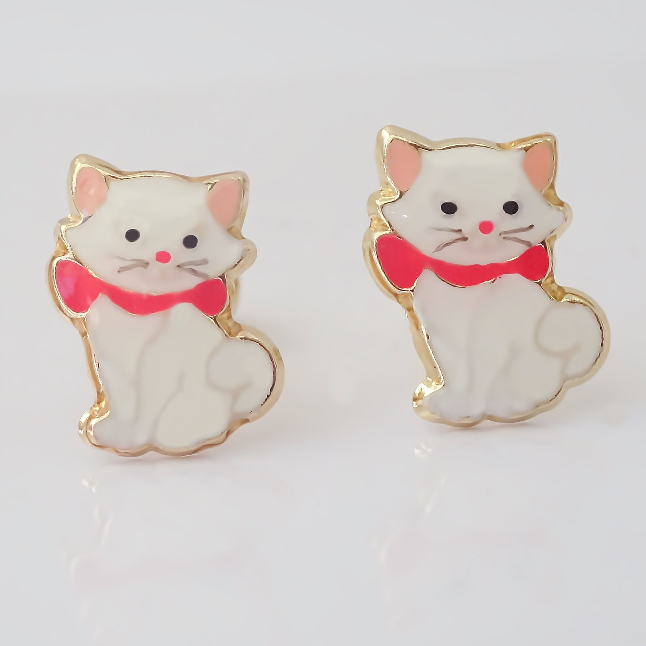 Amor Eterno - Broqueles Deluxe Gatita / Aretes / Oro 10k