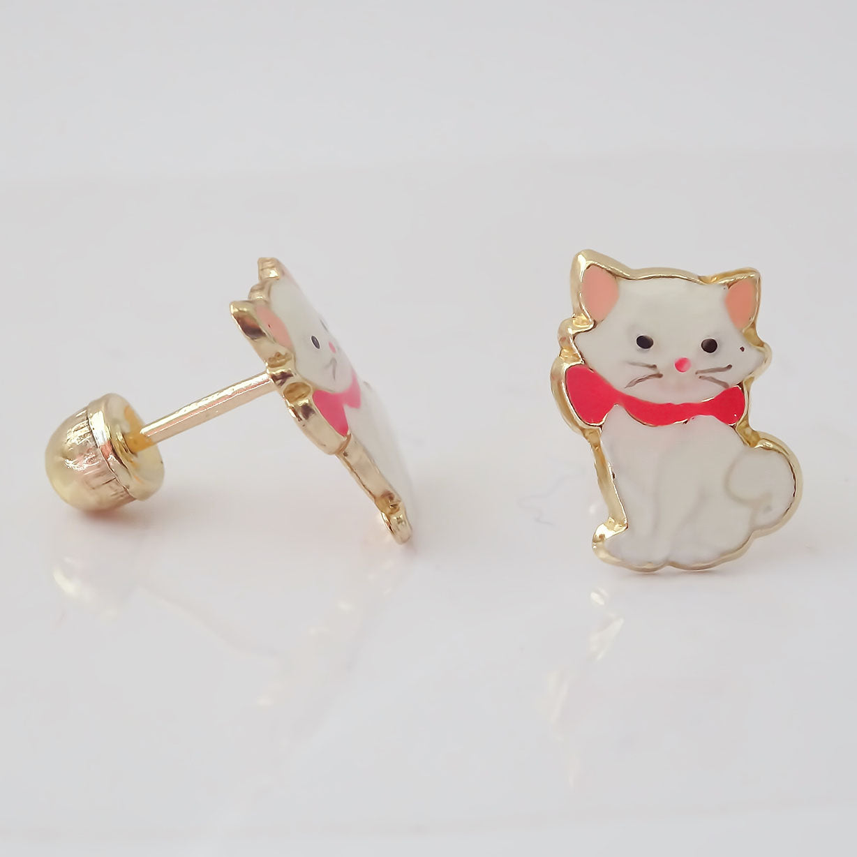Amor Eterno - Broqueles Deluxe Gatita / Aretes / Oro 10k