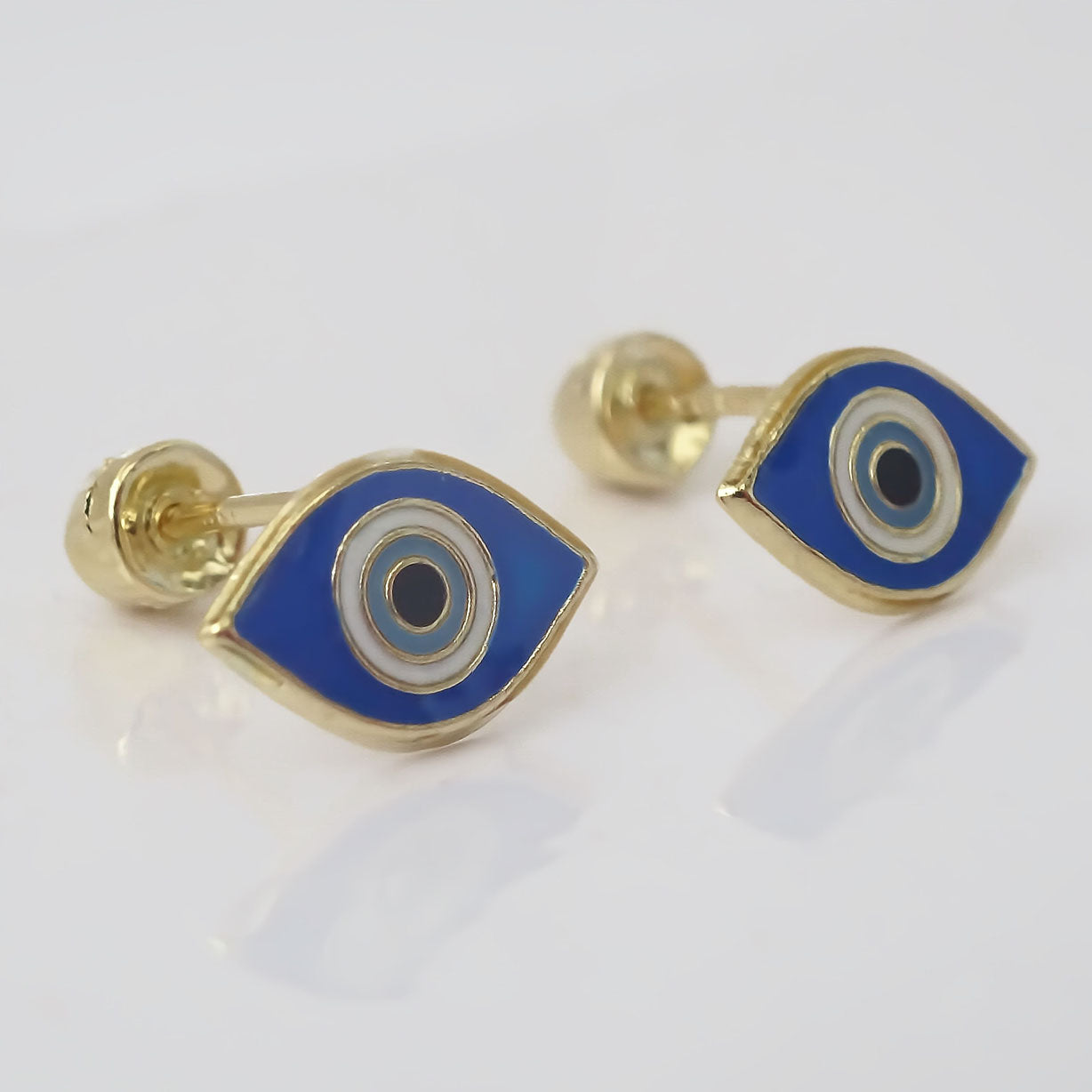 Amor Eterno - Broqueles Ojo Turco Deluxe / Oro Sólido 10k