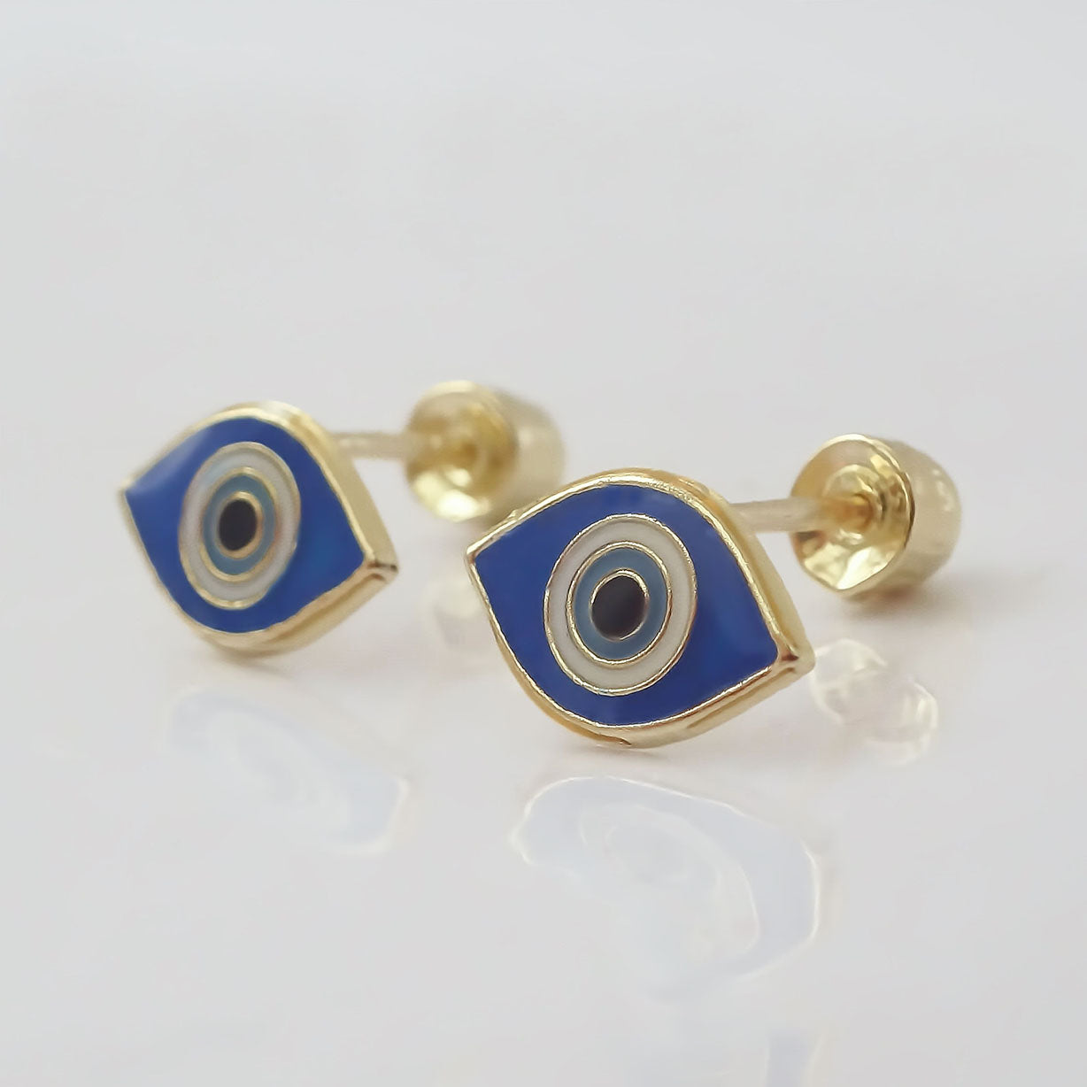 Amor Eterno - Broqueles Ojo Turco Deluxe / Oro Sólido 10k