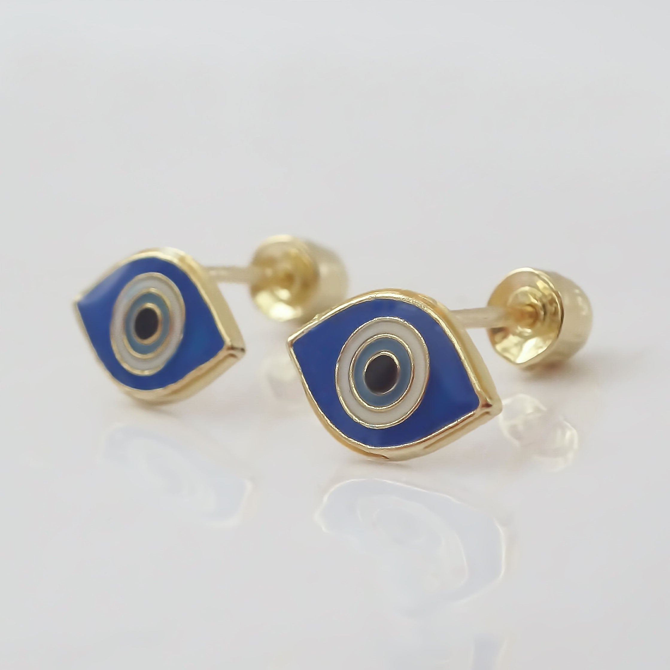 Amor Eterno - Broqueles Ojo Turco Deluxe / Oro Sólido 10k