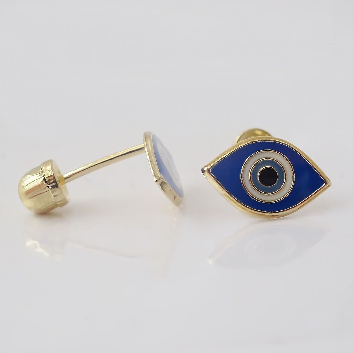 Amor Eterno - Broqueles Ojo Turco Deluxe / Oro Sólido 10k