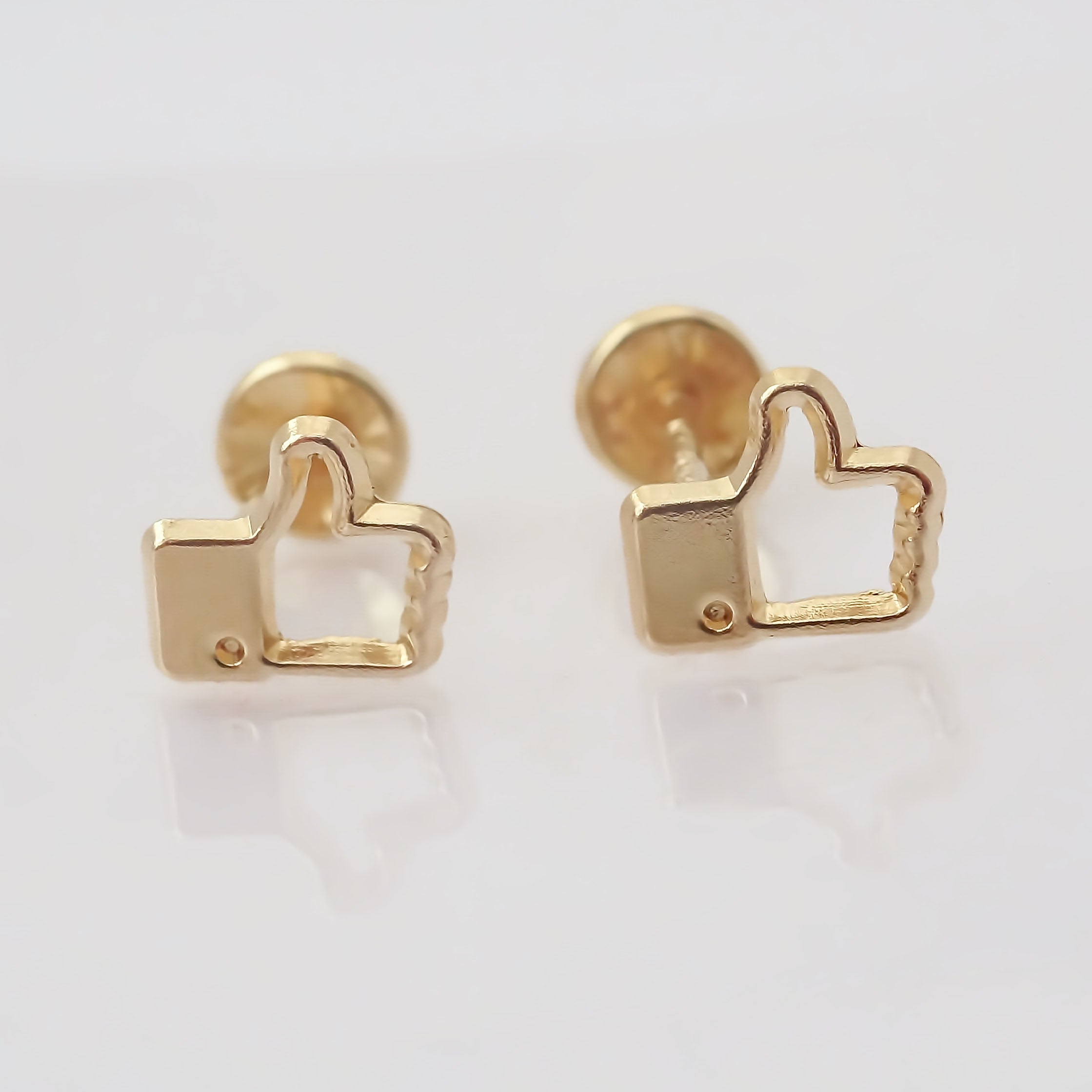 Amor Eterno - Broqueles Deluxe Facebook Like Aretes Oro 10k