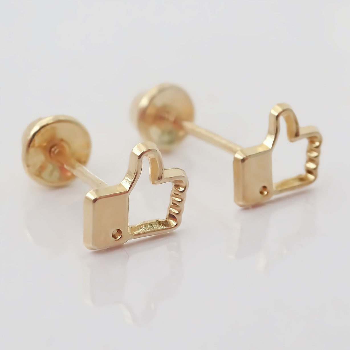 Amor Eterno - Broqueles Deluxe Facebook Like Aretes Oro 10k