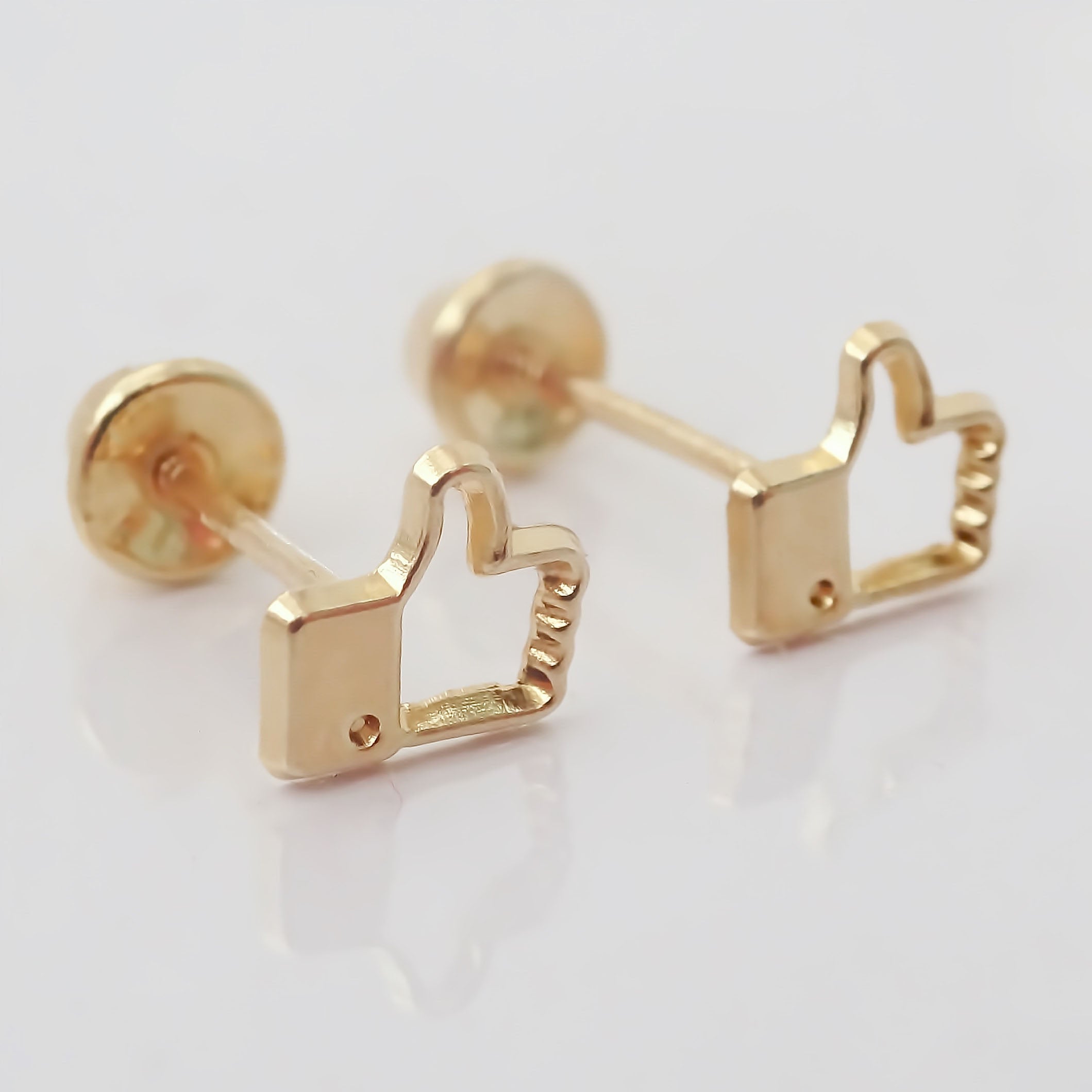 Amor Eterno - Broqueles Deluxe Facebook Like Aretes Oro 10k
