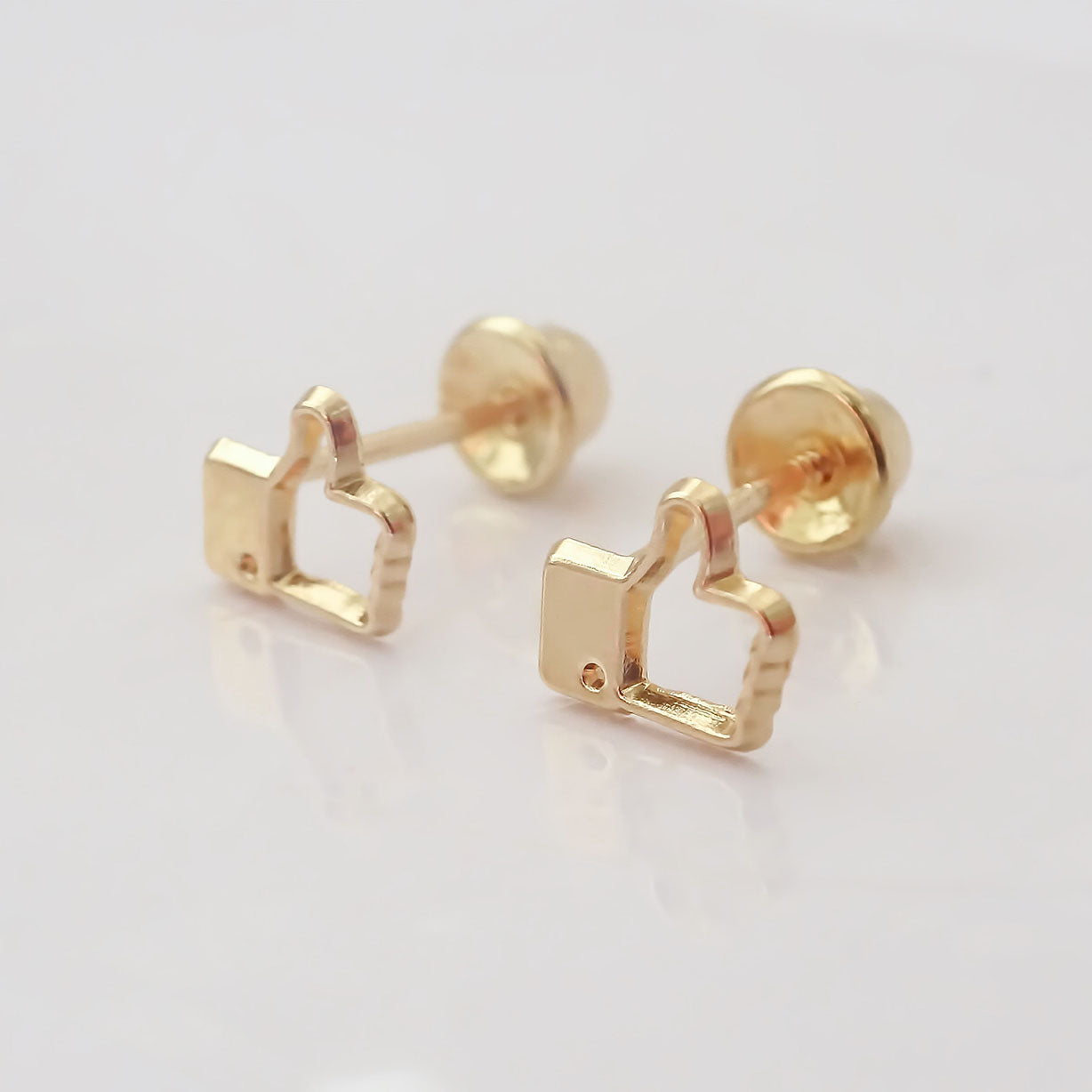 Amor Eterno - Broqueles Deluxe Facebook Like Aretes Oro 10k