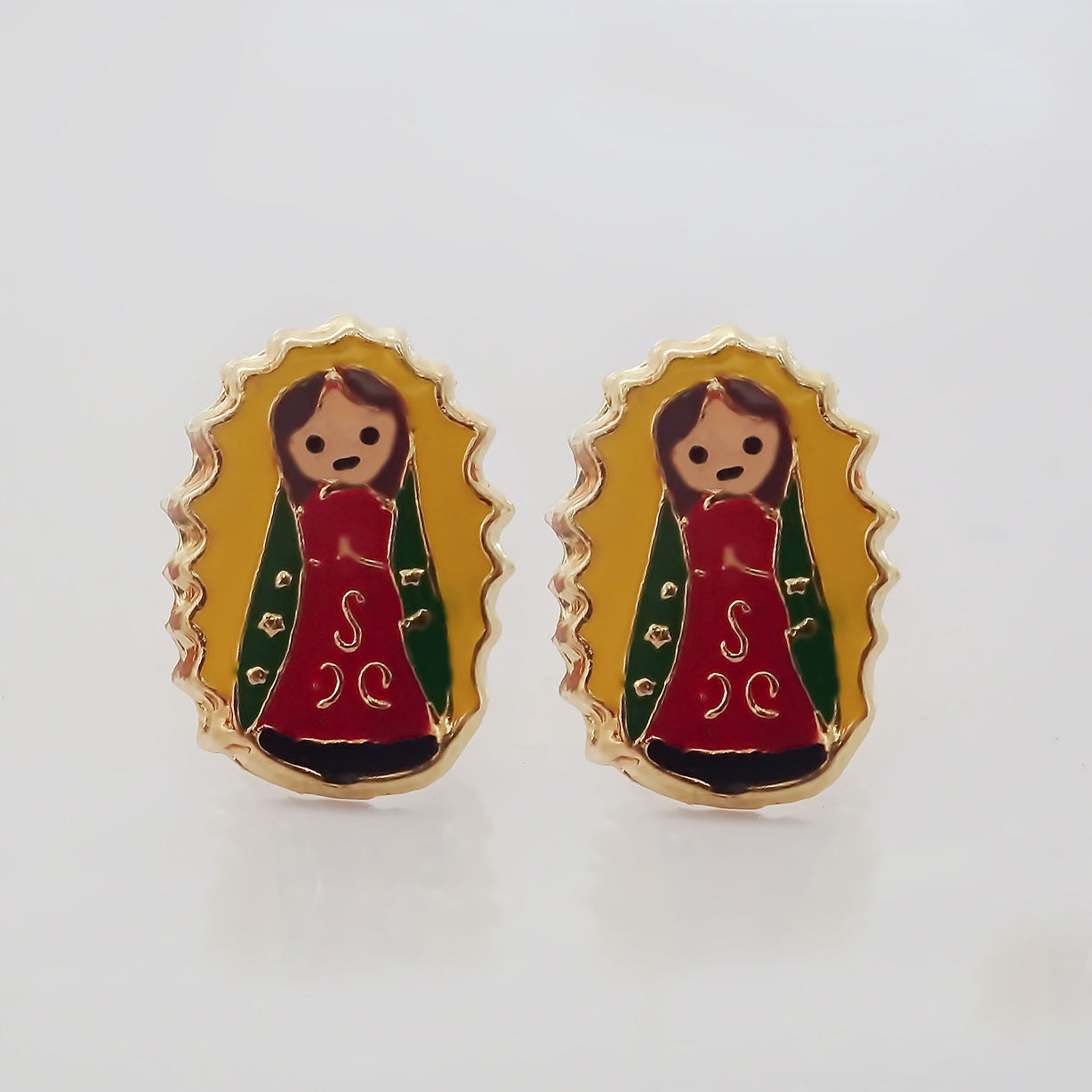 Amor Eterno - Broqueles Deluxe Virgencita / Aretes / Oro 10k