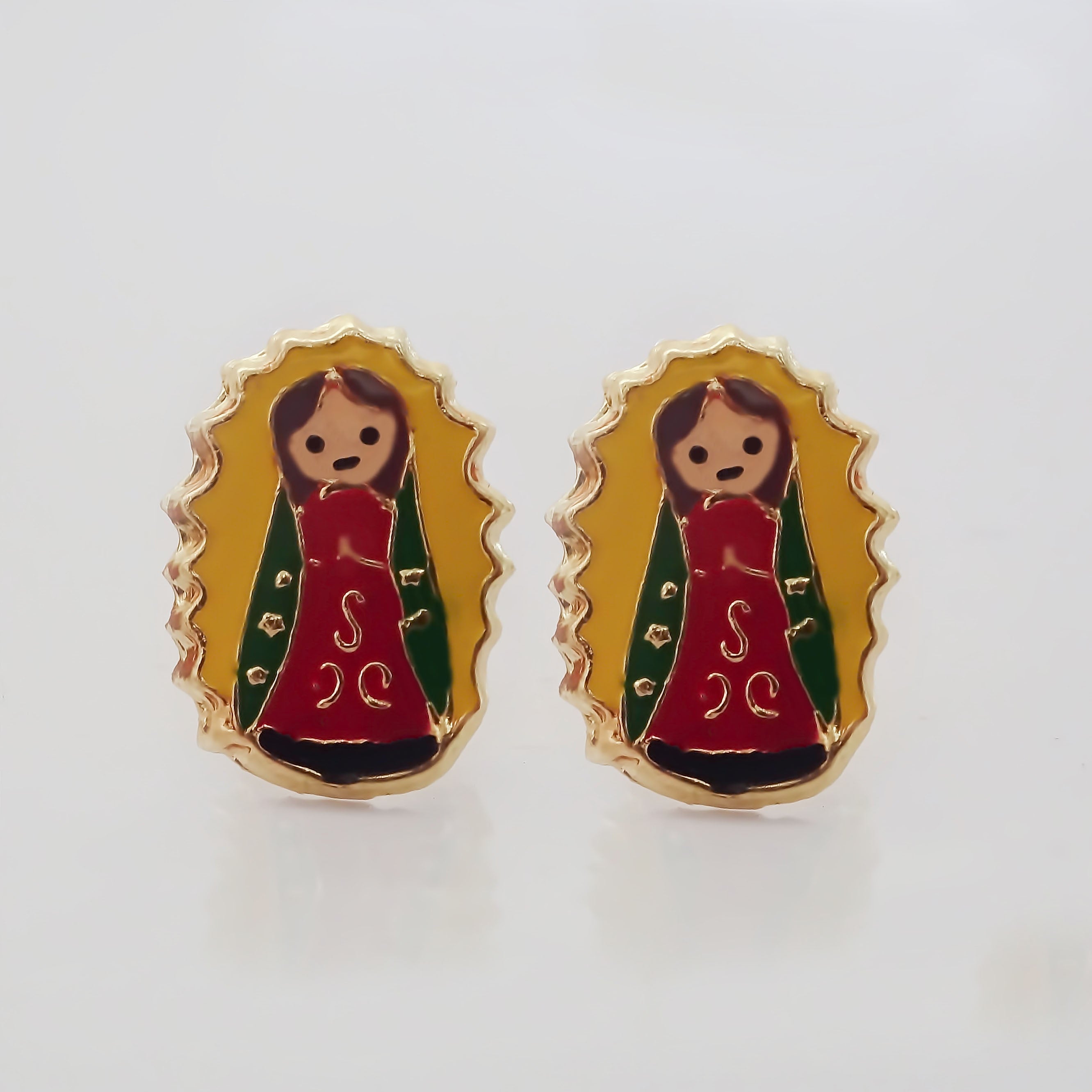 Amor Eterno - Broqueles Deluxe Virgencita / Aretes / Oro 10k