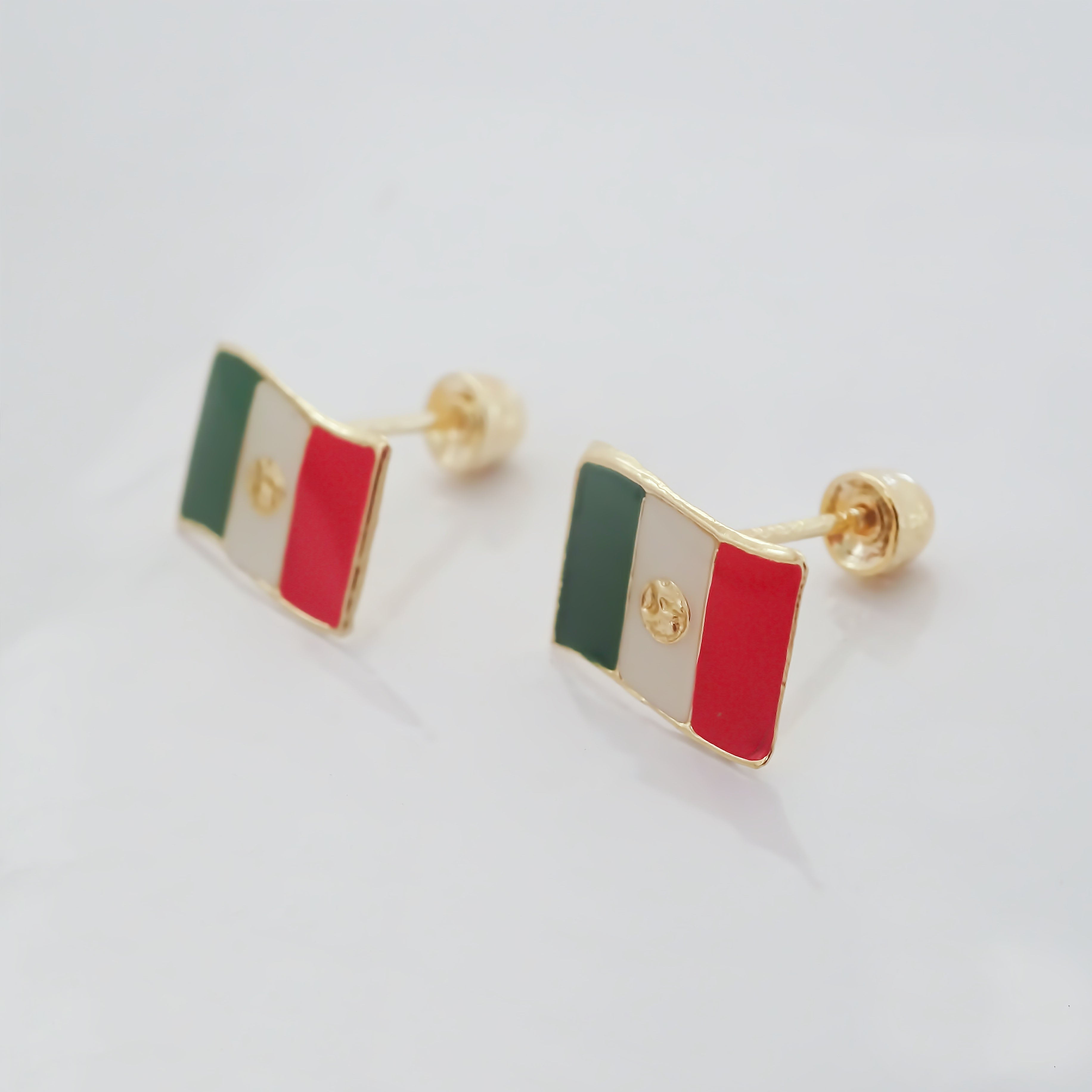Amor Eterno - Broqueles Independencia México Aretes Oro 10k