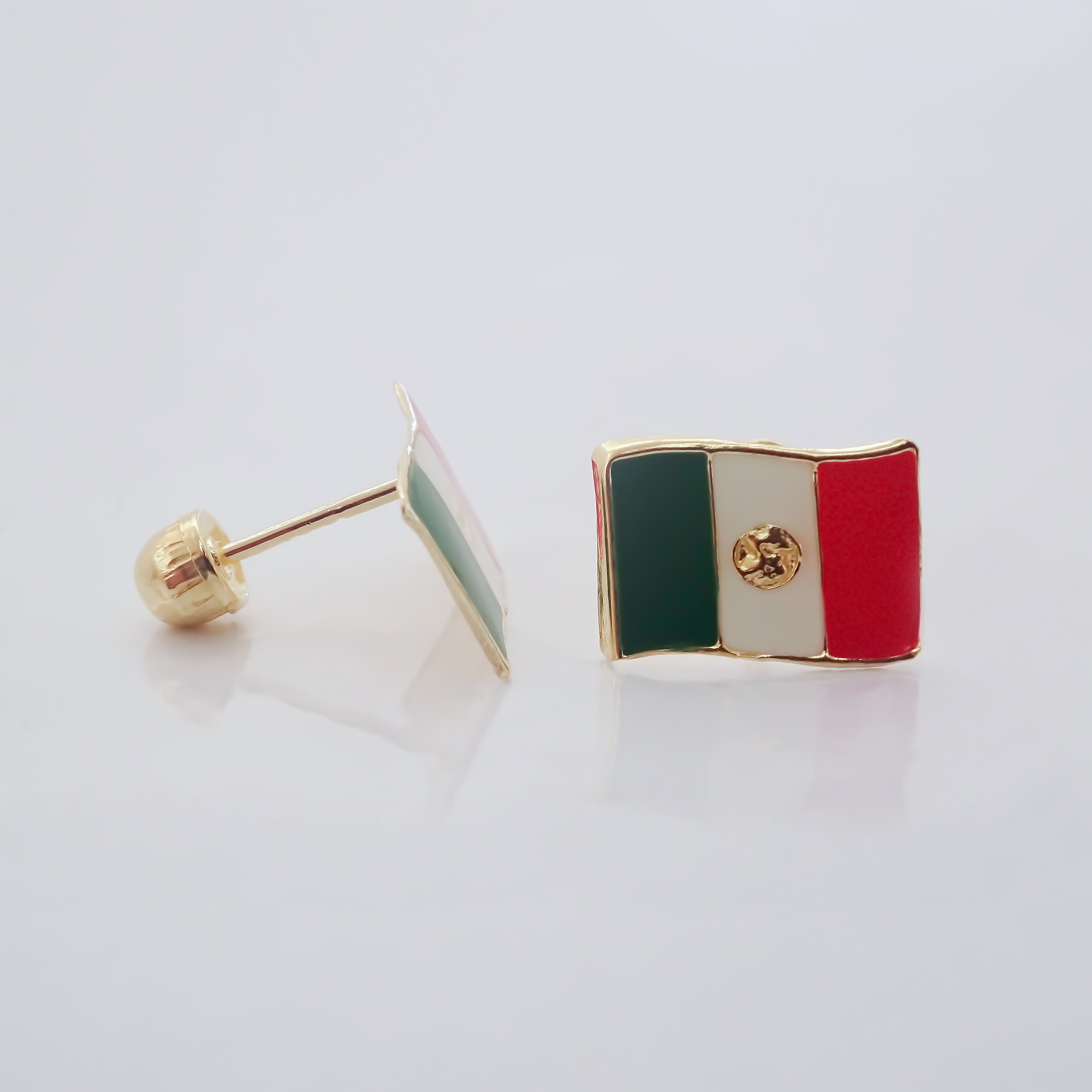 Amor Eterno - Broqueles Independencia México Aretes Oro 10k