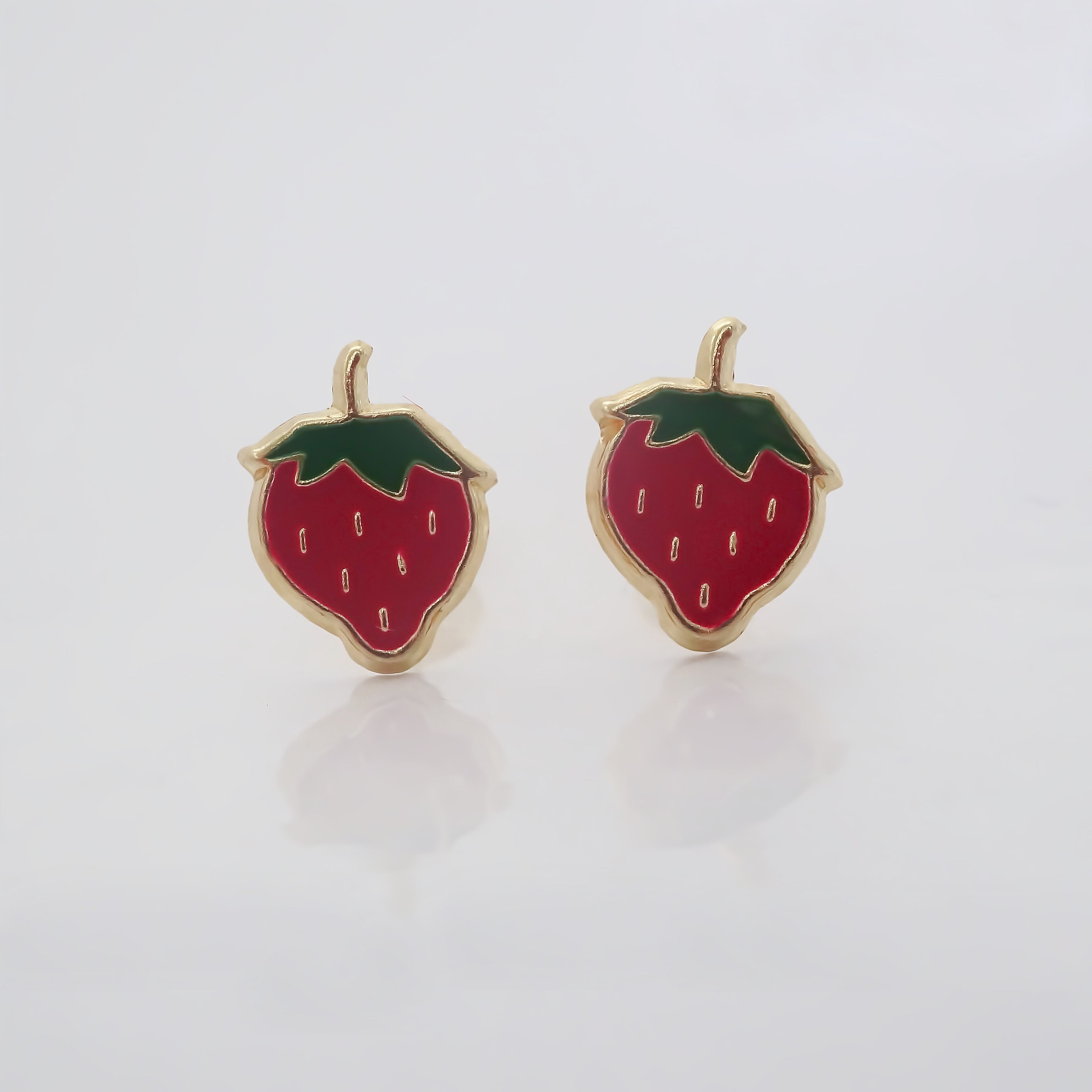 Amor Eterno - Broqueles Deluxe Fresa / Aretes / Oro 10k