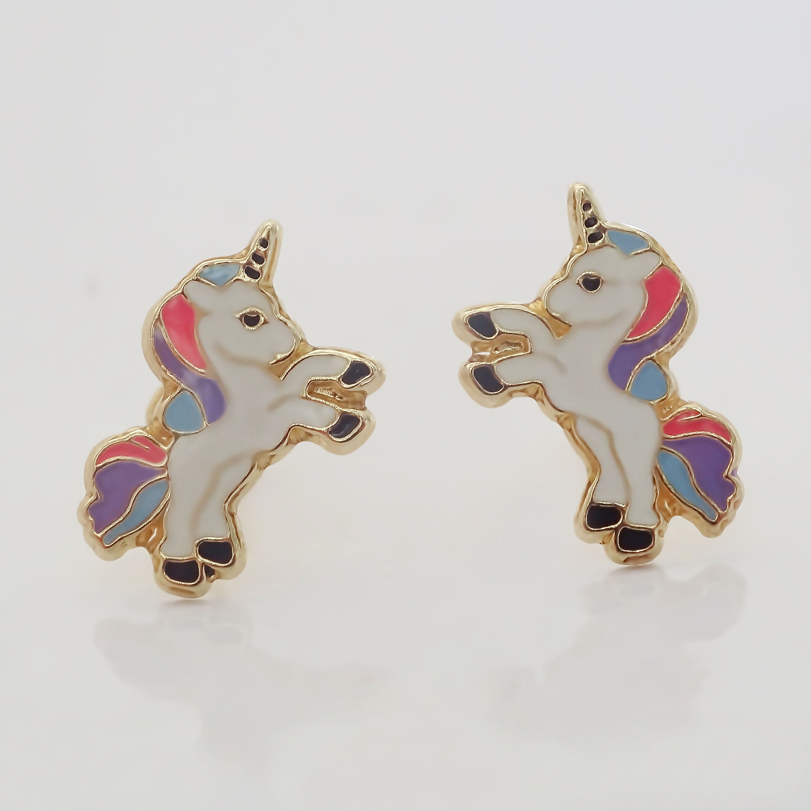 Amor Eterno - Broqueles Deluxe Unicornio / Aretes / Oro 10k