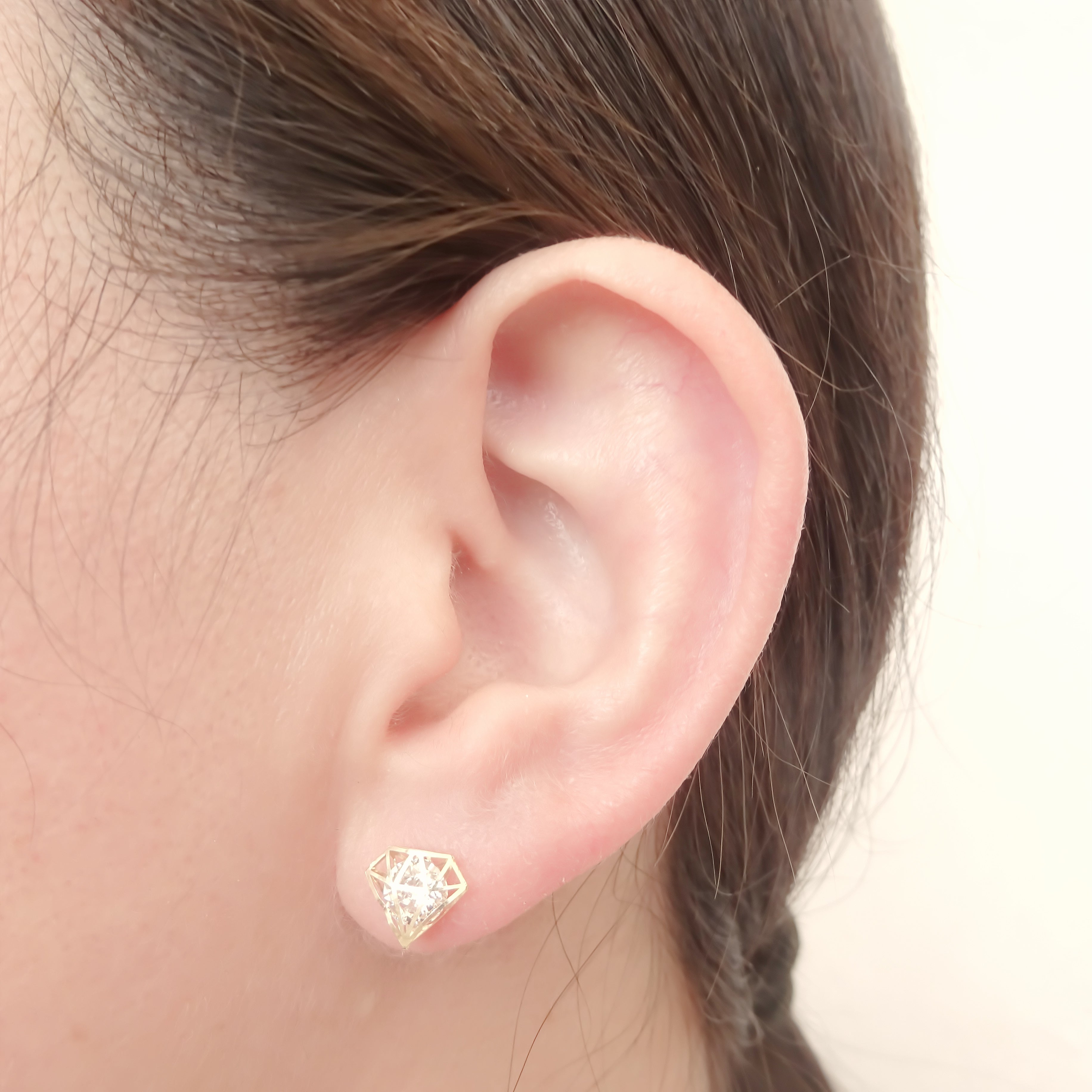 Amor Eterno - Broqueles Diamante / Aretes / Oro 10k