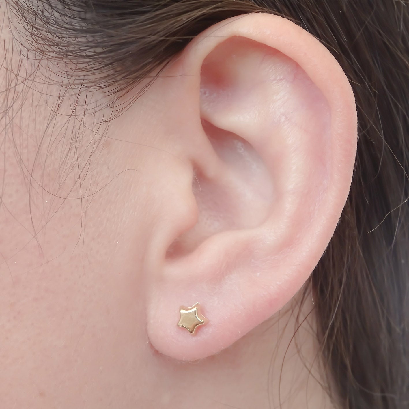 Amor Eterno - Broqueles Estrellita Origami Aretes / Oro 10k