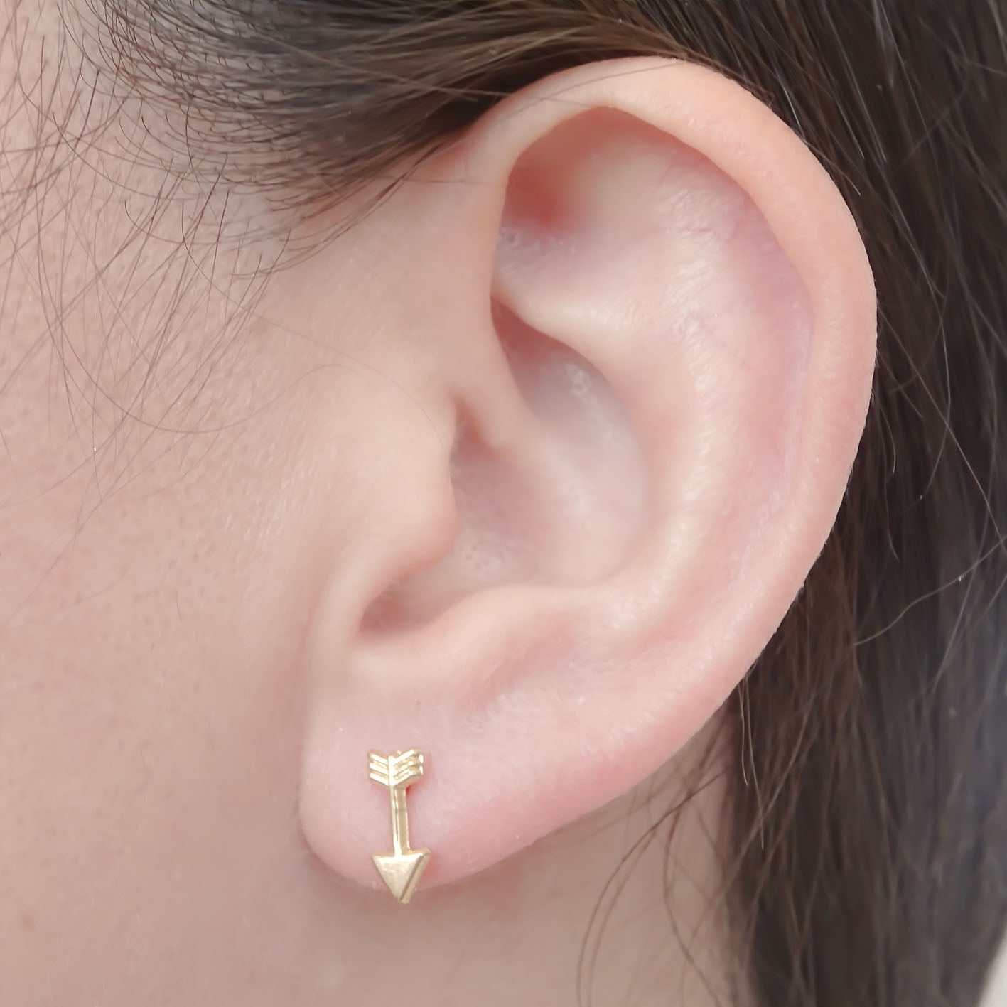 Amor Eterno - Broqueles Flecha / Aretes Oro 10k