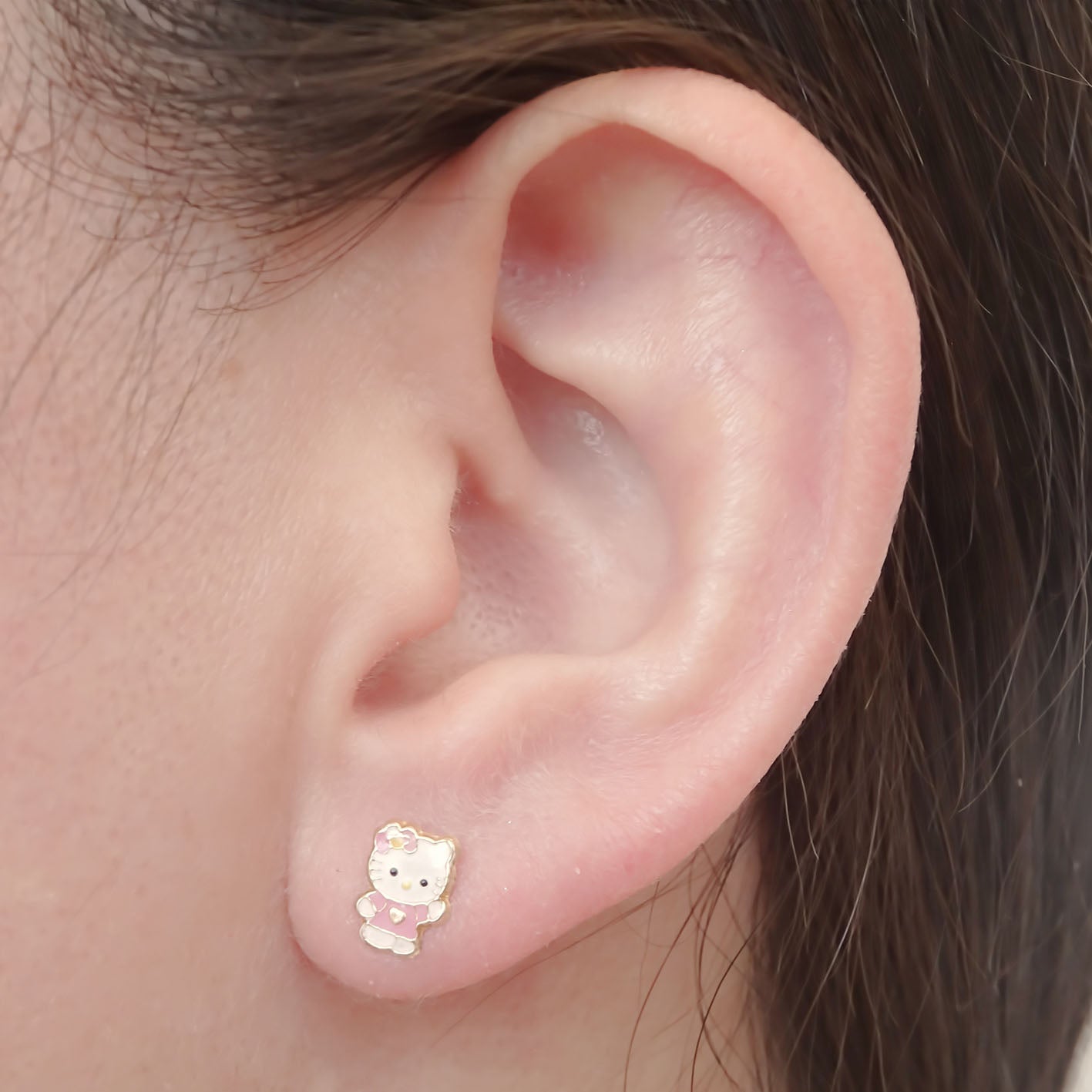 Amor Eterno - Broqueles Aretes / Hello Kitty / Oro 10k