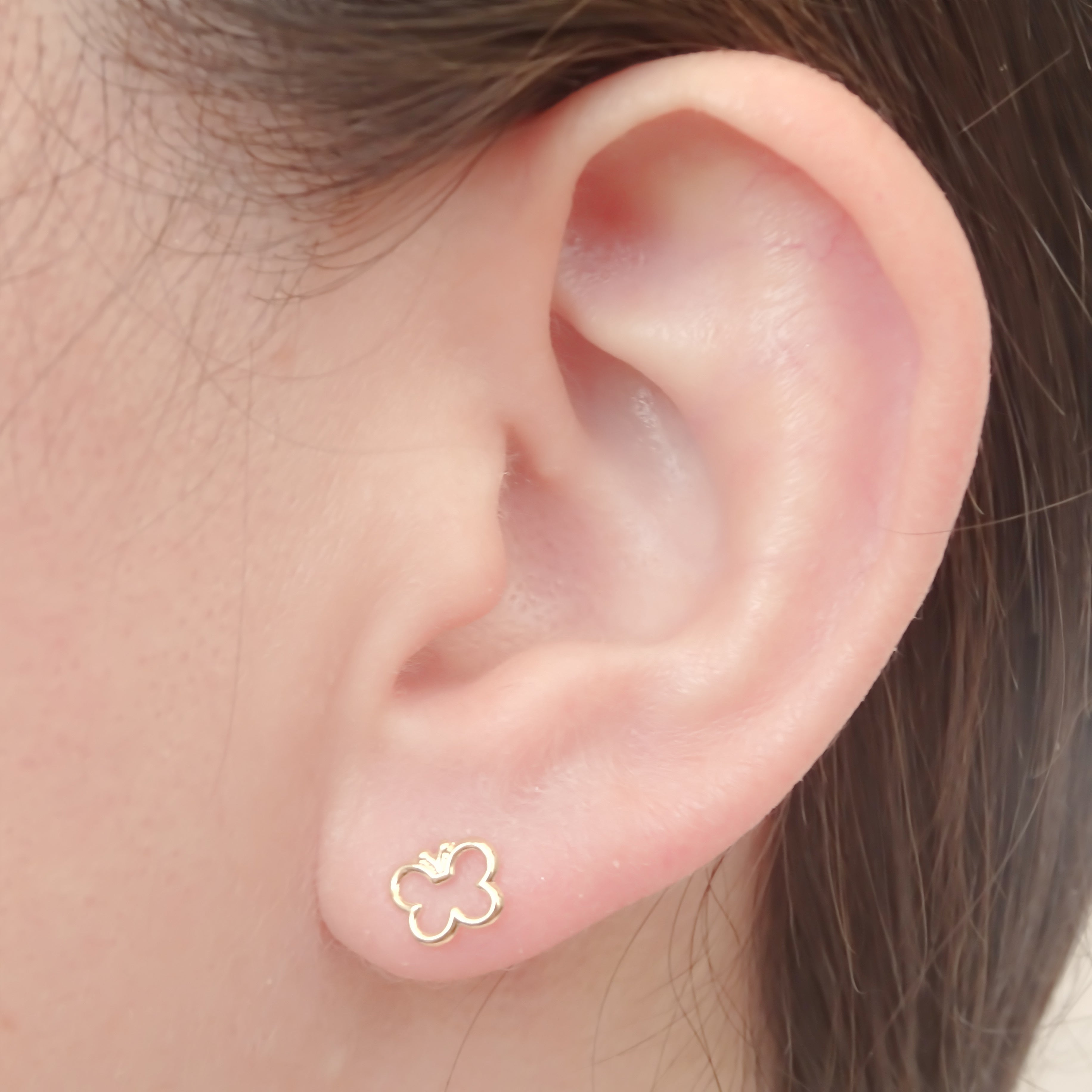 Amor Eterno - Broqueles / Mariposa Smile / Aretes Oro 10k