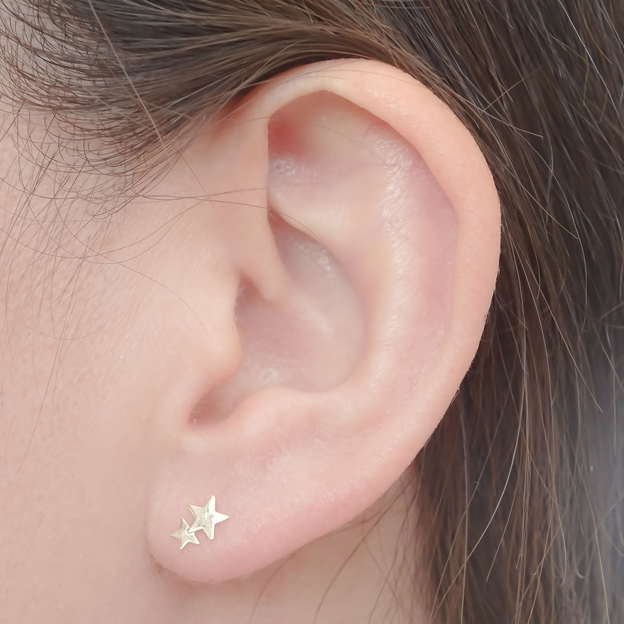 Amor Eterno - Broqueles Estrella Tú Y Yo / Aretes / Oro 10k